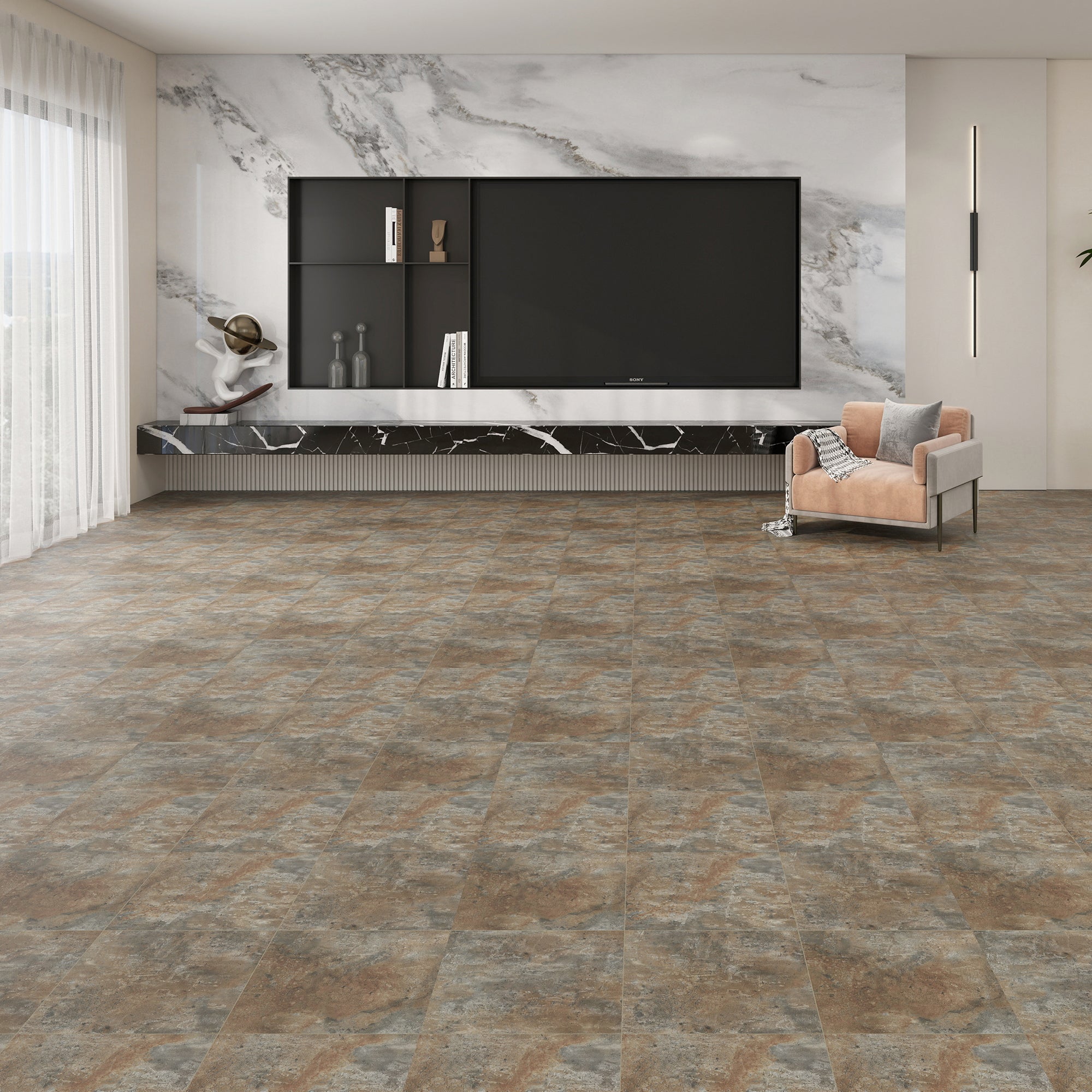 Rustic Earth -PEEL & STICK 150 Stick Vinyl Floor Tiles Self Adhesive Waterproof Clearance 12‘’ x 12‘’ - product image