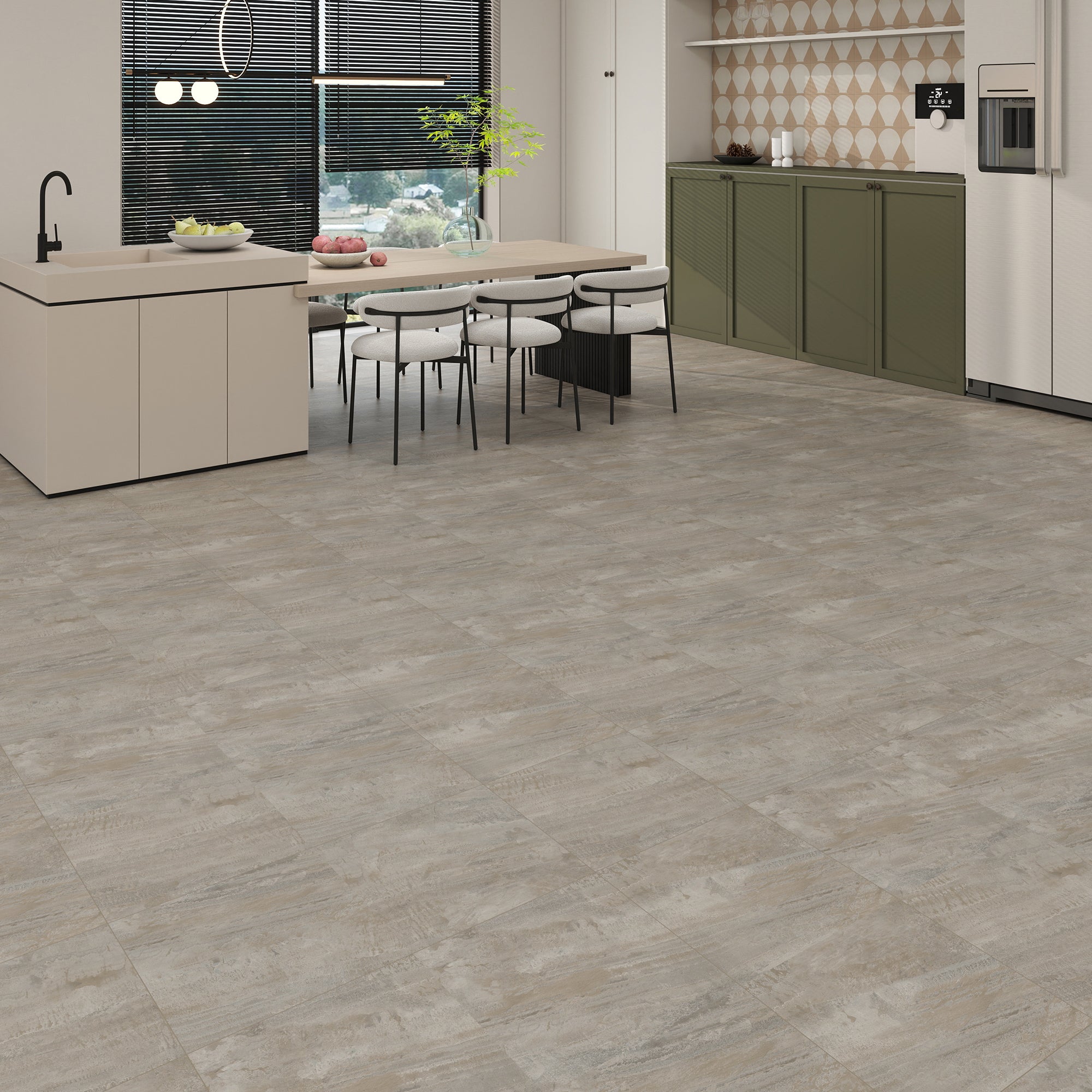 Serene Mist -PEEL N STICK 150 Stick Vinyl Floor Tiles Self Adhesive Waterproof Clearance 12‘’ x 12‘’