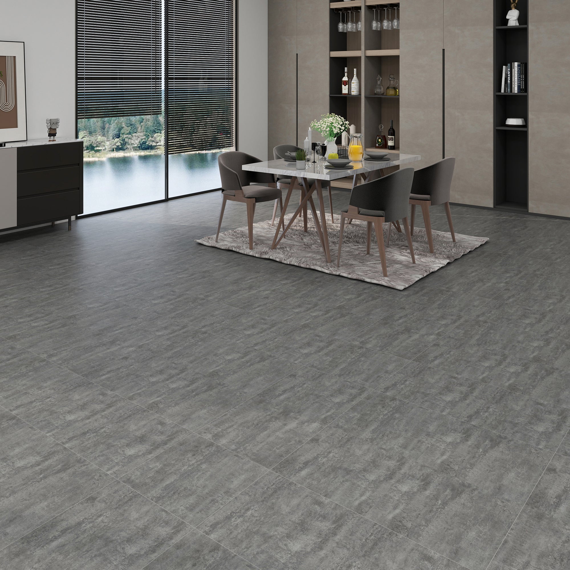 Slate Gray -PEEL N STICK 150 Stick Vinyl Floor Tiles Self Adhesive Waterproof Clearance 12‘’ x 12‘’