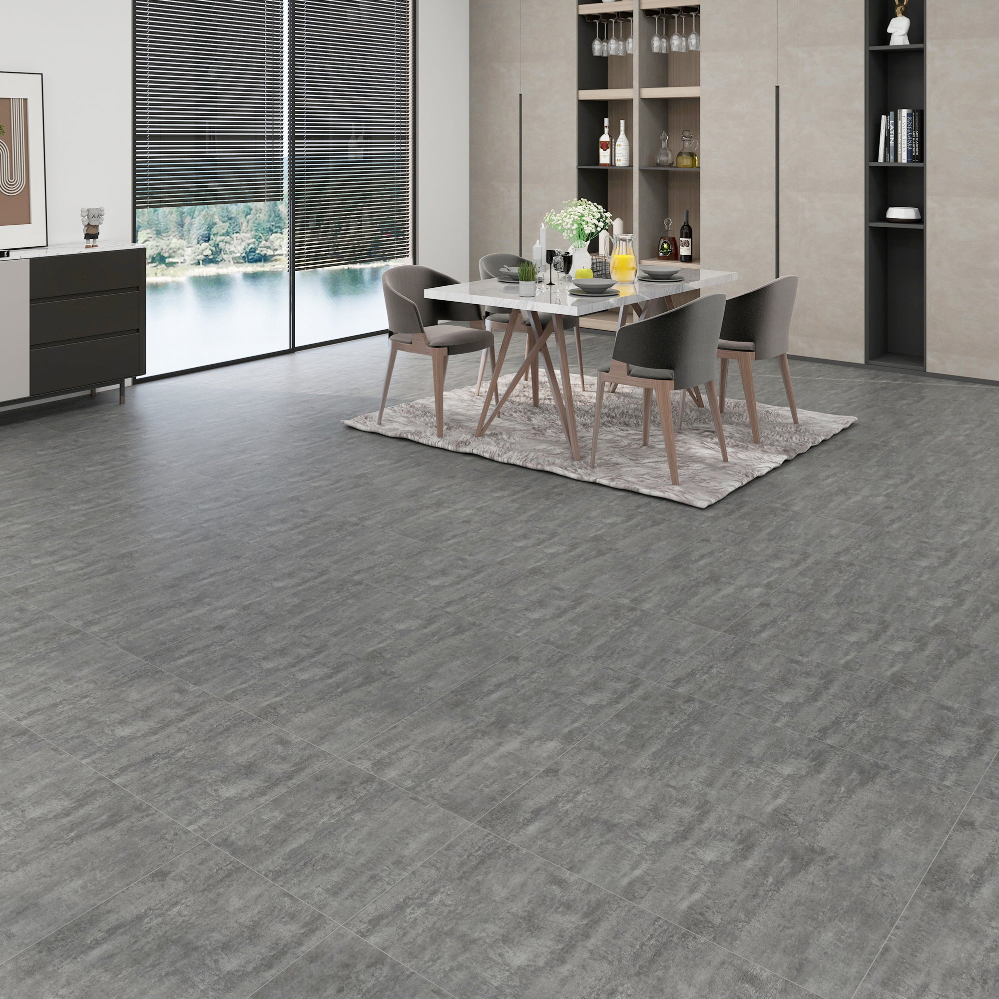 Slate Gray -PEEL & STICK 150 Stick Vinyl Floor Tiles Self Adhesive Waterproof Clearance 12‘’ x 12‘’