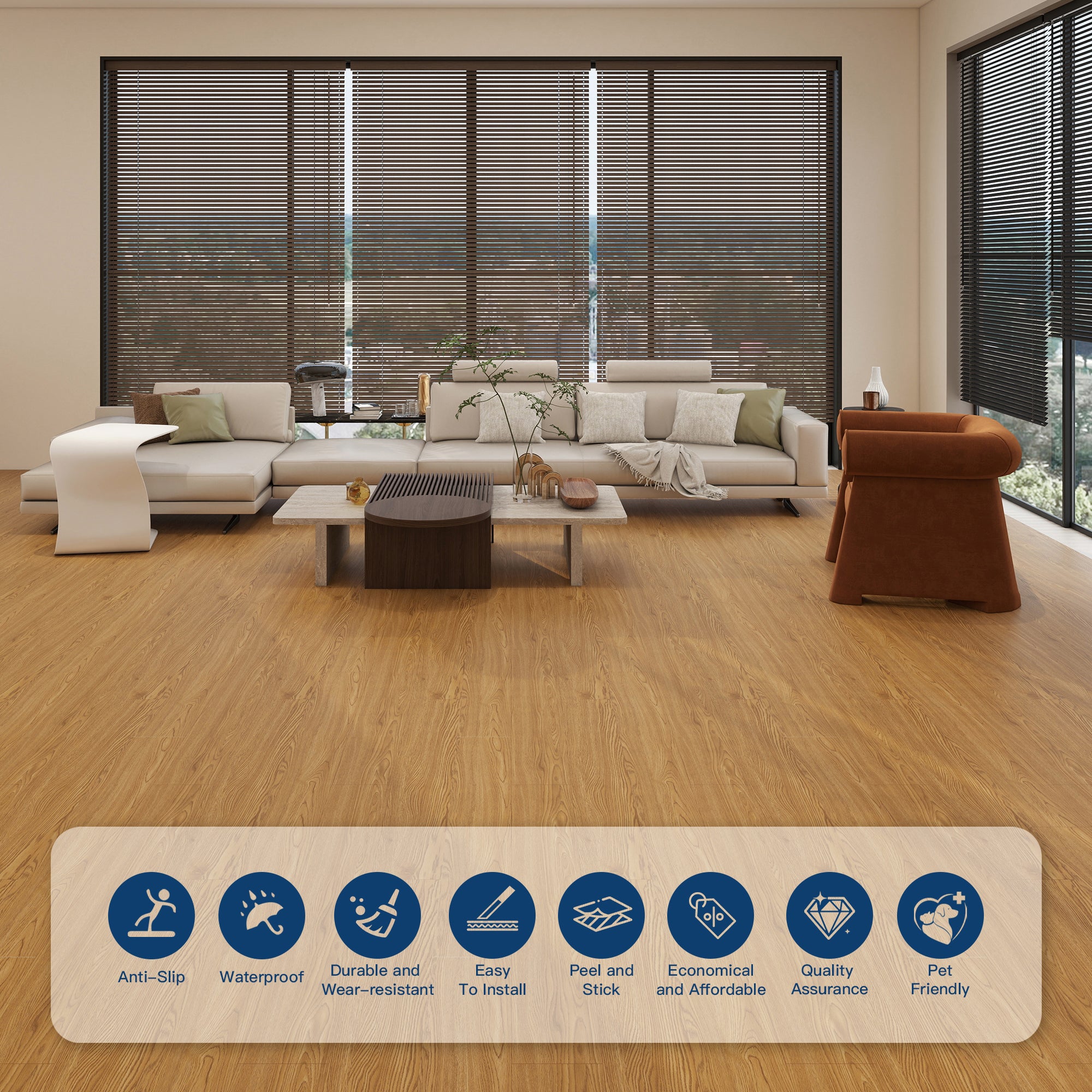 Charcoal Gray  -PEEL N STICK 250 Laminate Floor Planks Waterproof Self Adhesive Wood Look Hard Core Tile 36''x6''