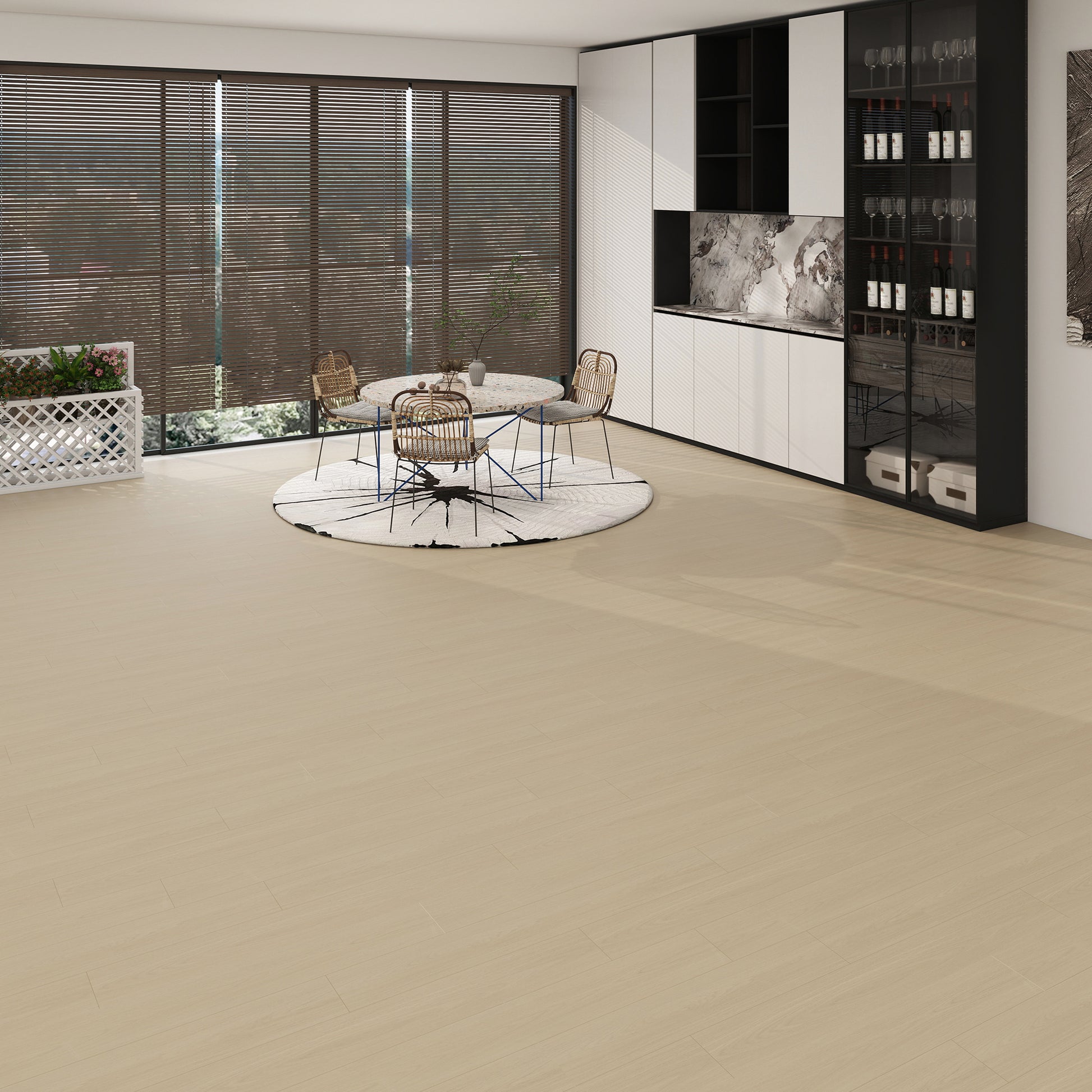 Pale Beige -PEEL & STICK 250 Laminate Floor Planks Waterproof Self Adhesive Wood Look Hard Core Tile 36''x6'' - product image