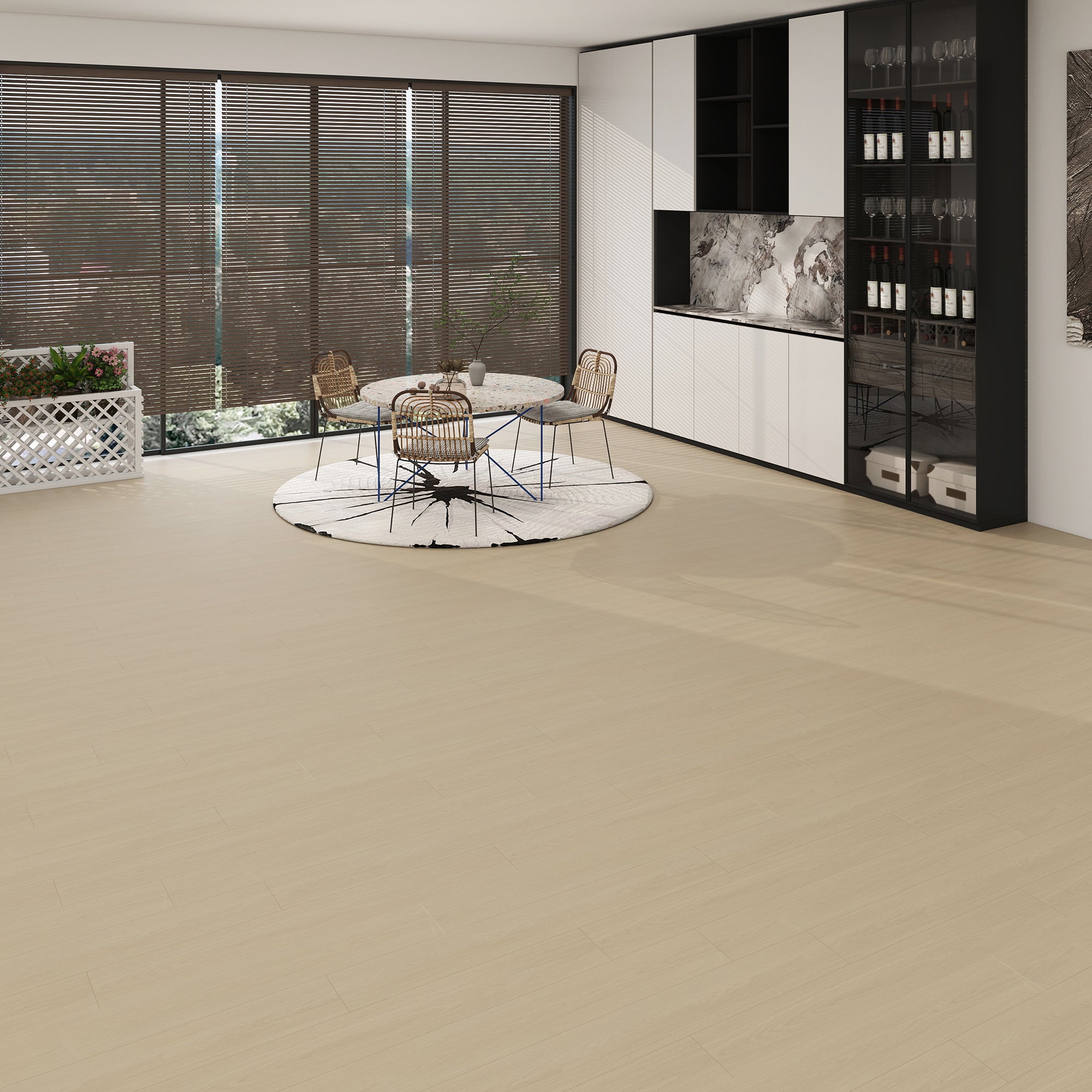 Pale Beige -PEEL & STICK 250 Laminate Floor Planks Waterproof Self Adhesive Wood Look Hard Core Tile 36''x6'' - product image