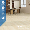 EMPIRE 402 Cream Teak 7.17” x 48” x 5 mm, 12 mil, - installed room view
