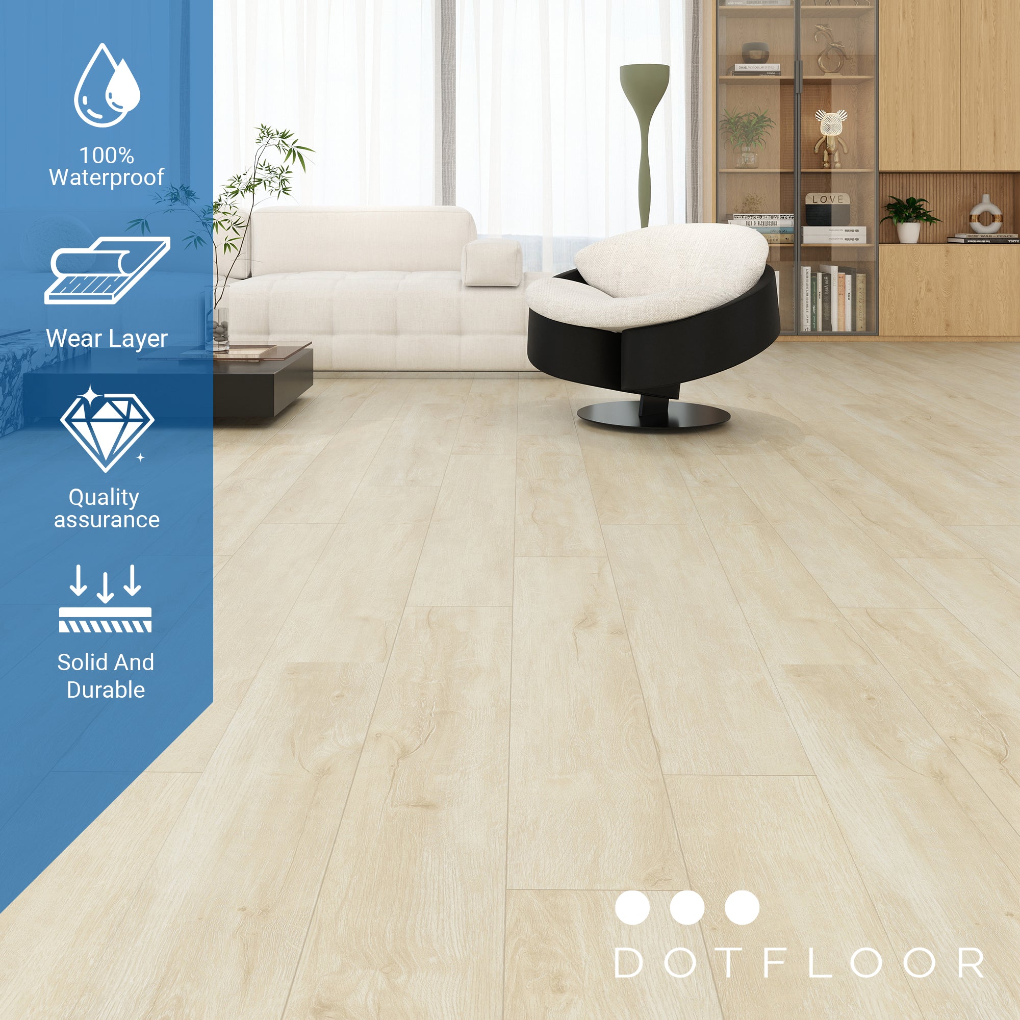 EMPIRE 402 Cream Teak 7.17” x 48” x 5 mm, 12 mil, IXPE BACK WOOD TEXTURE