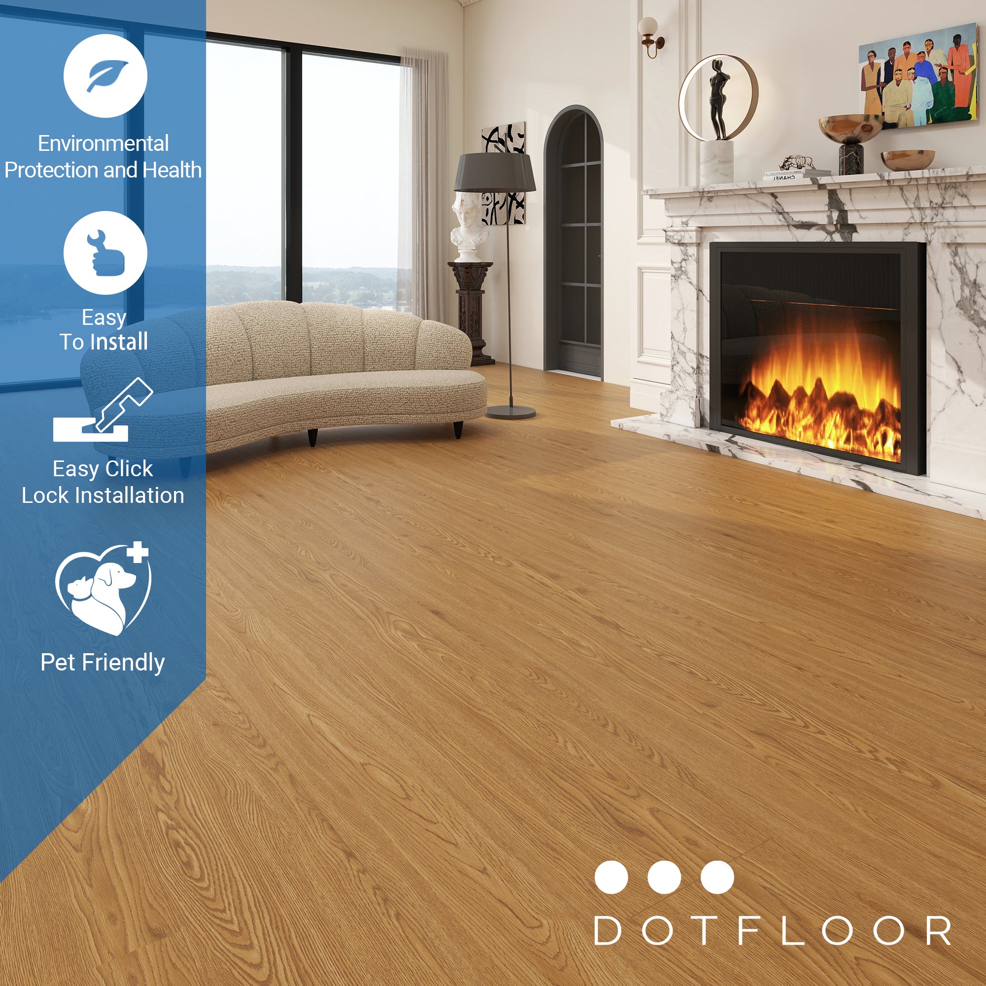 Empire 402 Sunny Oak 7.17” x 48” x 5 mm, 12 mil, IXPE BACK WOOD TEXTURE