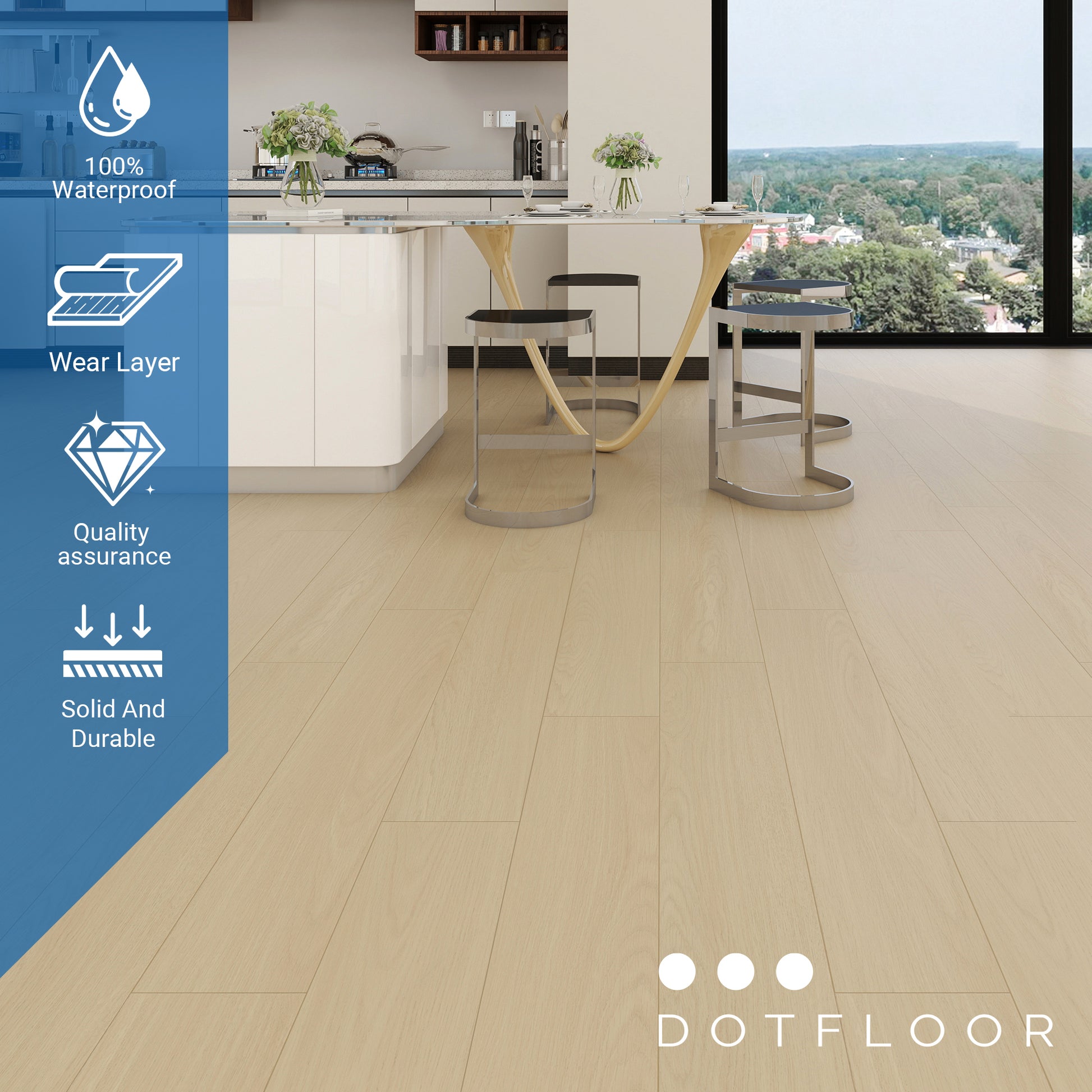 EMPIRE 402 White Oak 7.17” x 48” x 5 mm, 12 mil, - texture detail