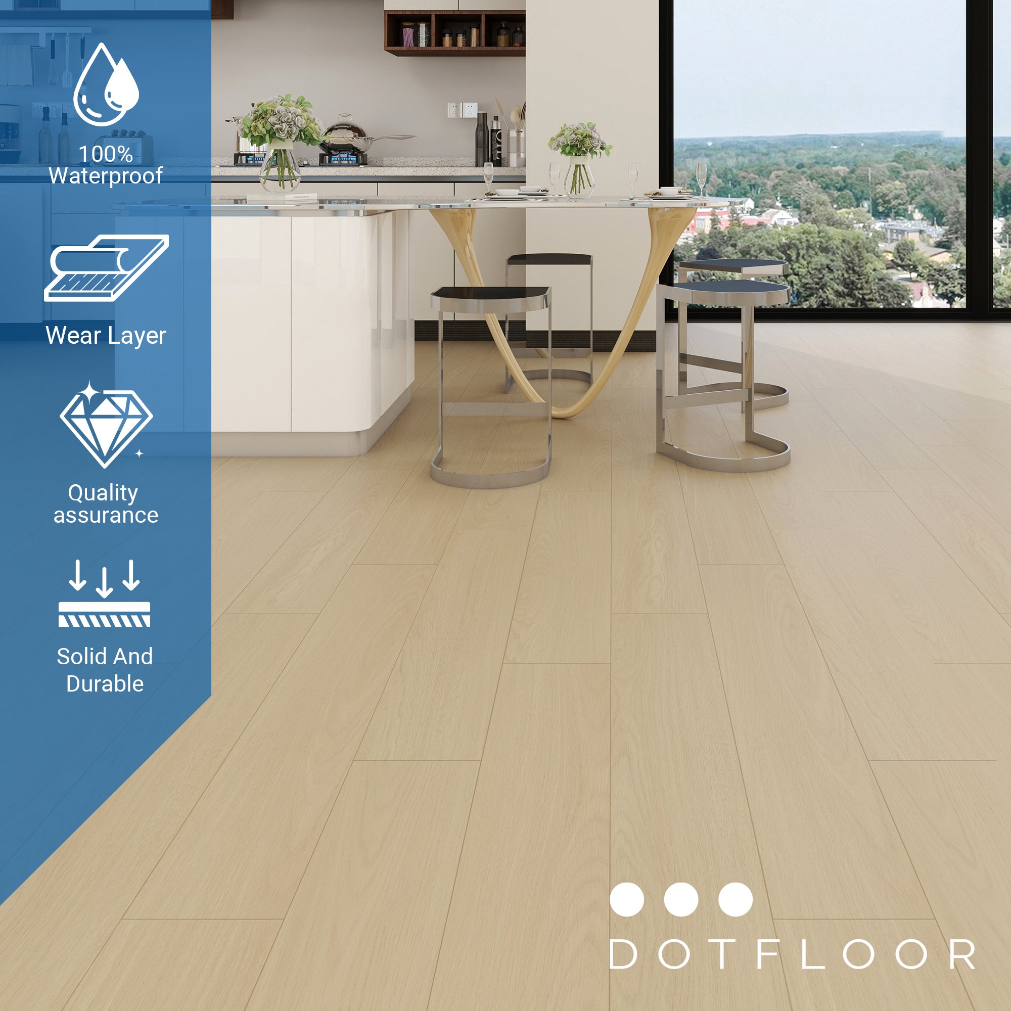 EMPIRE 402 White Oak 7.17” x 48” x 5 mm, 12 mil, - texture detail