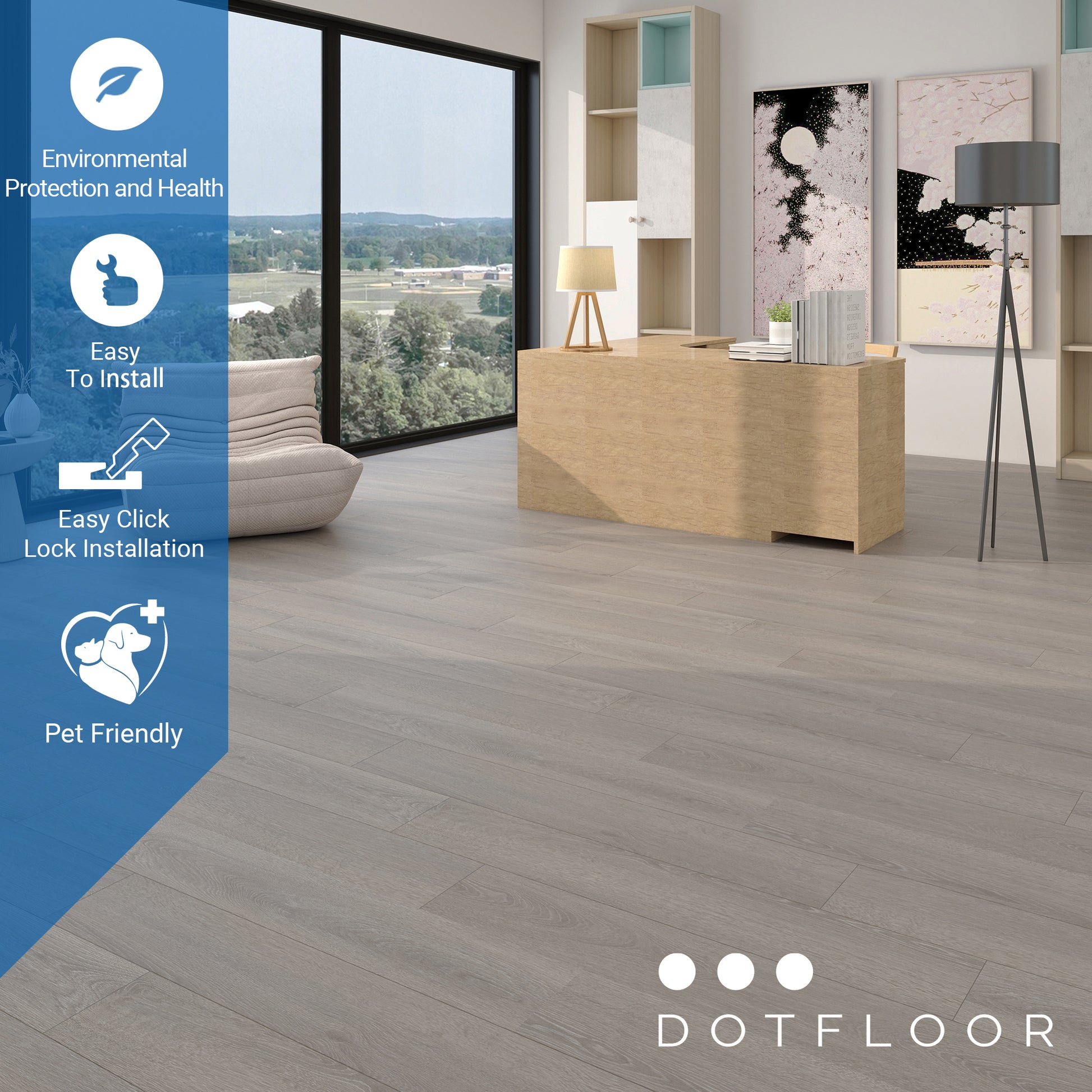 EMPIRE 402 Smoke Tree 7.17” x 48” x 5 mm, 12 mil, - installed room view