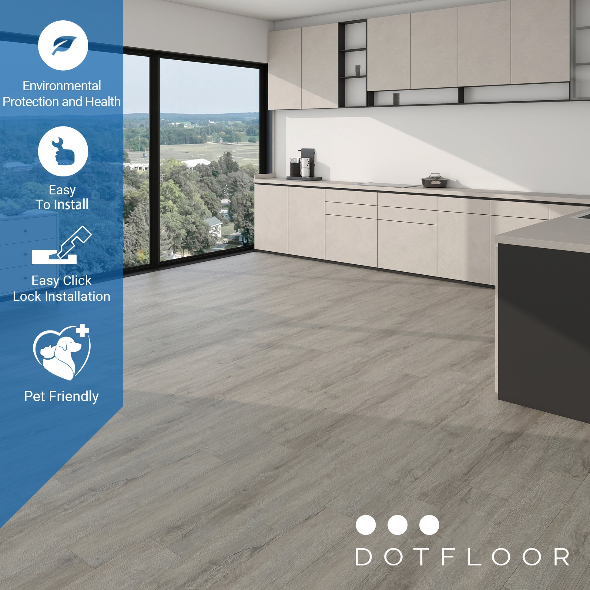 EMPIRE 402 London Plane 7.17” x 48” x 5 mm, 12 mil, - installed room view