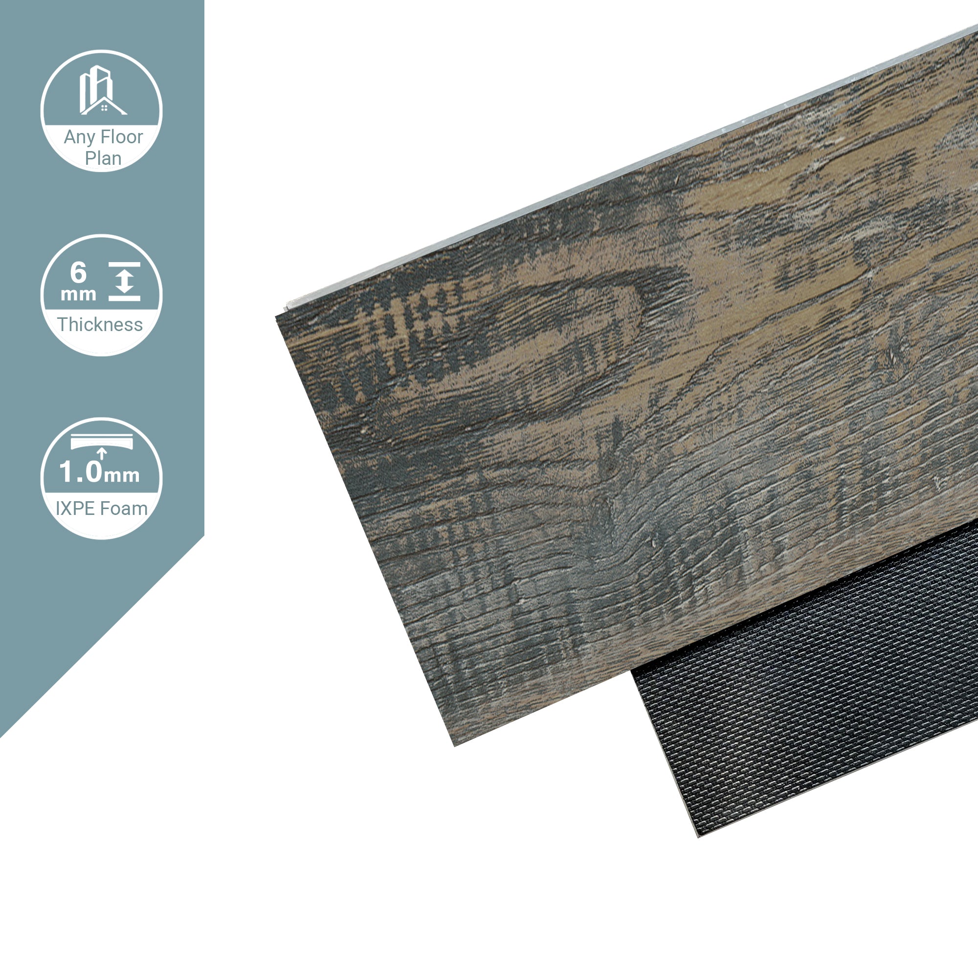 NEW PARLIAMENT 605 VINTAGE BLUE RIGID CORE 7.17*48*6mm, 20 mil, IXPE BACK WOOD TEXTURE