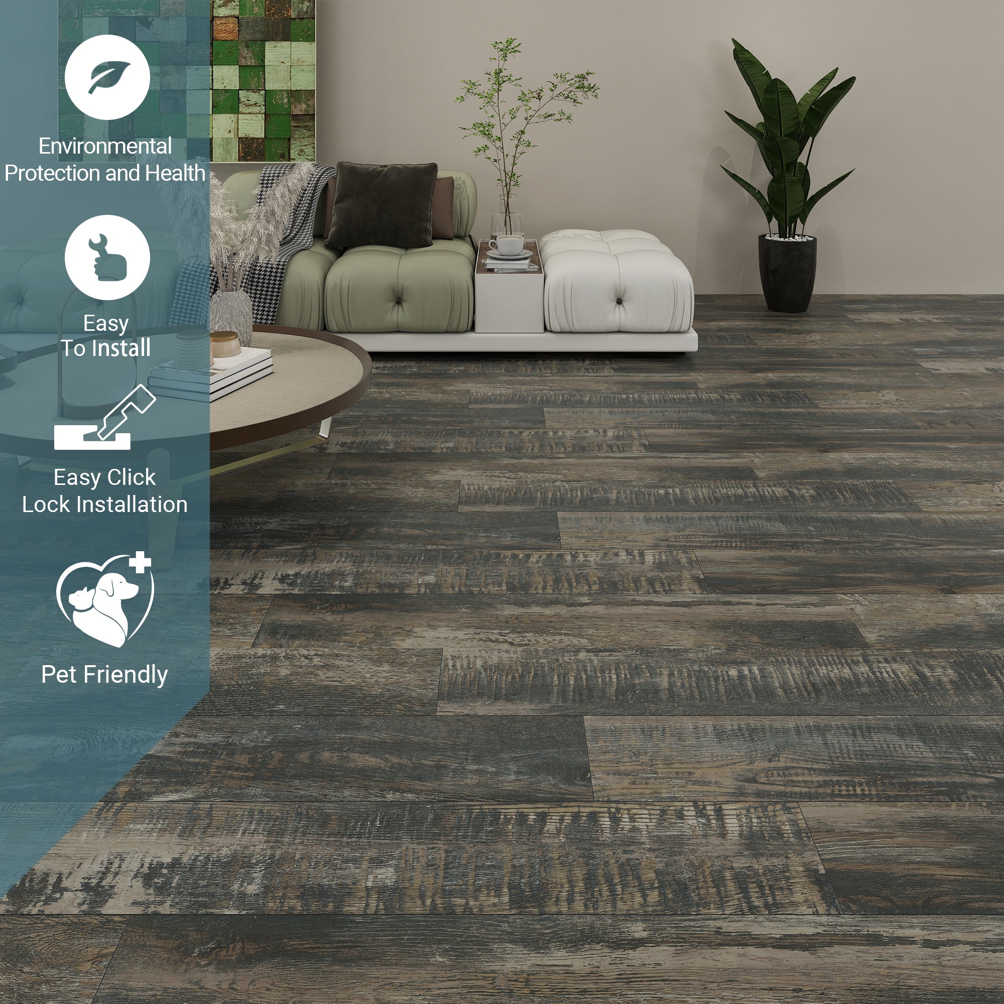 NEW PARLIAMENT 605 VINTAGE BLUE RIGID CORE 7.17*48*6mm, 20 mil, IXPE BACK WOOD TEXTURE