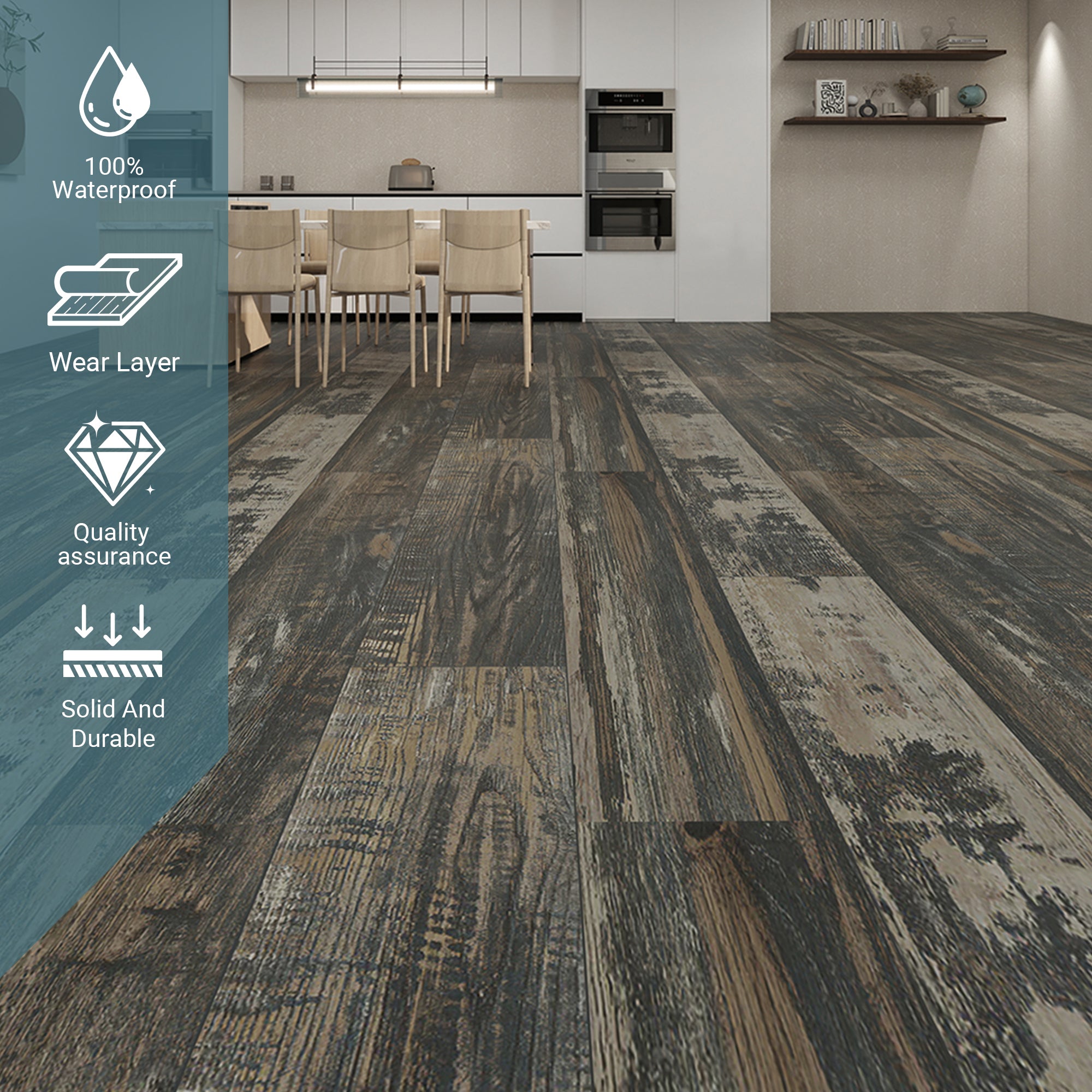 NEW PARLIAMENT 605 VINTAGE BLUE RIGID CORE 7.17*48*6mm, 20 mil, IXPE BACK WOOD TEXTURE