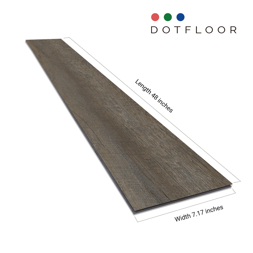 NEW PARLIAMENT 605 Aged Wood RIGID CORE 7.17” x 48” x 6 mm, 20 mil, - side view