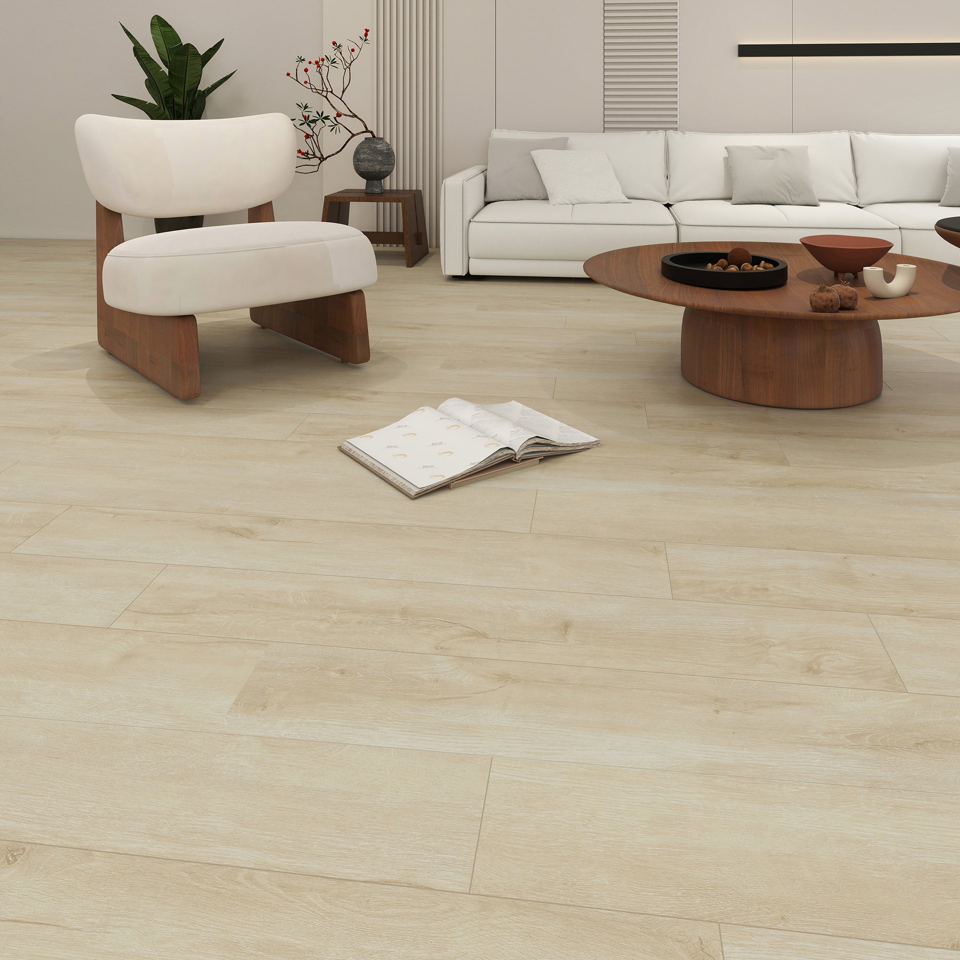 NEW PARLIAMENT 605 Cream Teak RIGID CORE 7.17*48*6mm, 20 mil, - product image