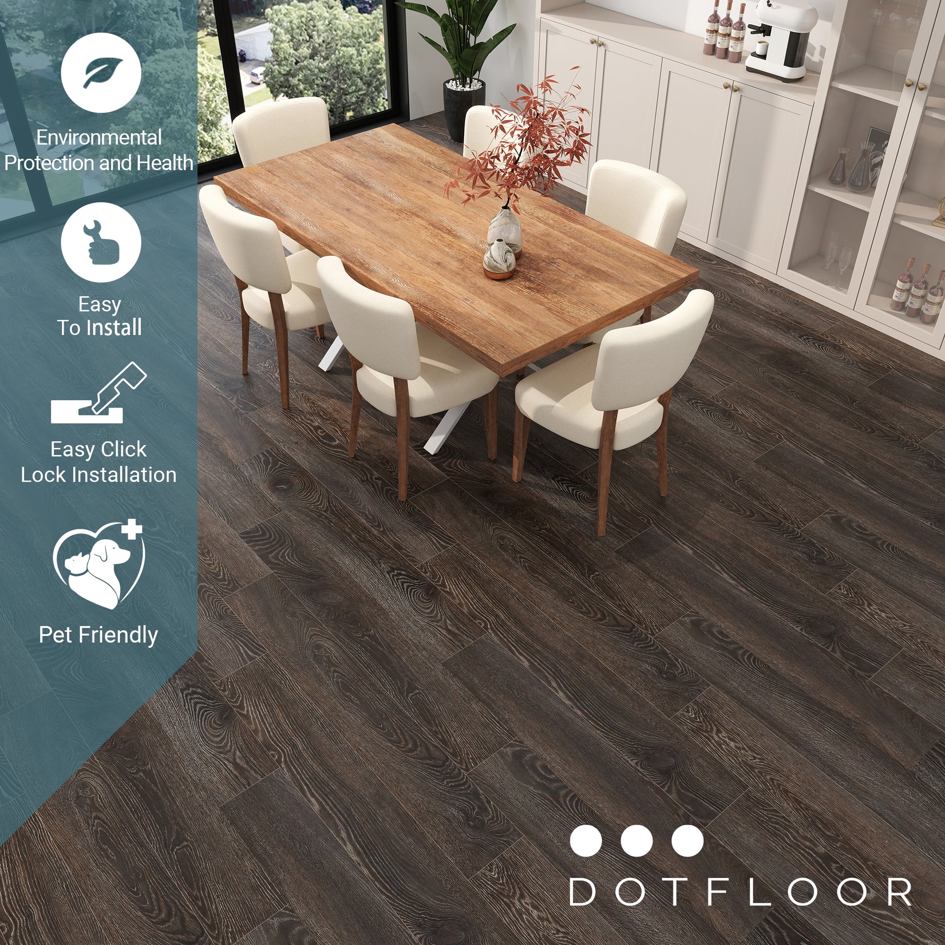 NEW PARLIAMENT 605 Straight Oak RIGID CORE 7.17*48*6mm, 20 mil, - installed room view