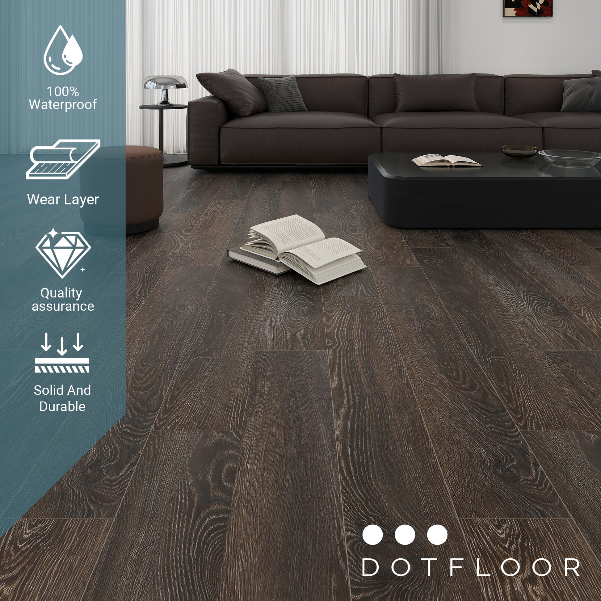 NEW PARLIAMENT 605 Straight Oak RIGID CORE 7.17*48*6mm, 20 mil, - texture detail