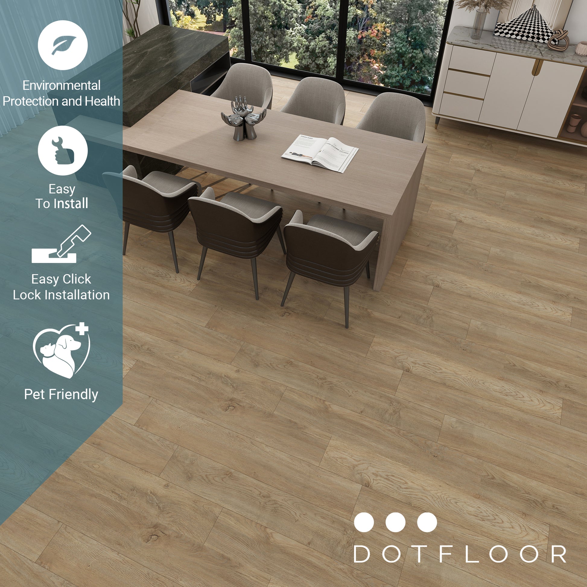 New Parliament 605 Hard Maple 7.17” x 48” x 6 mm, 20 mil, - installed room view