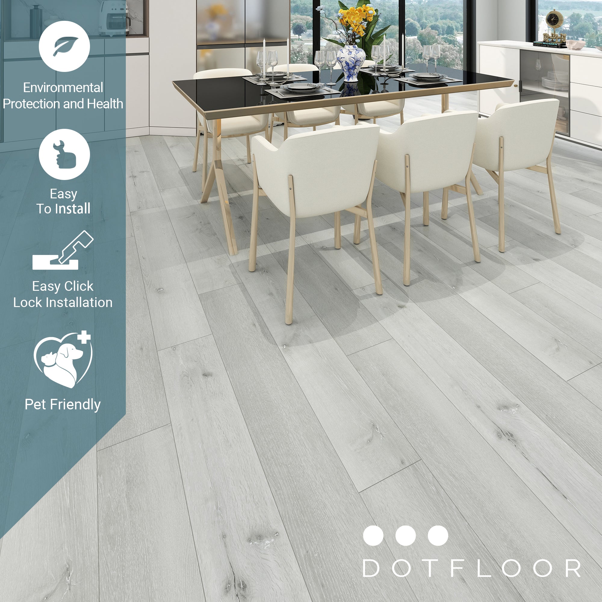 NEW PARLIAMENT 605 Light Oak RIGID CORE 7.17” x 48” x 6 mm, 20 mil, IXPE BACK WOOD TEXTURE