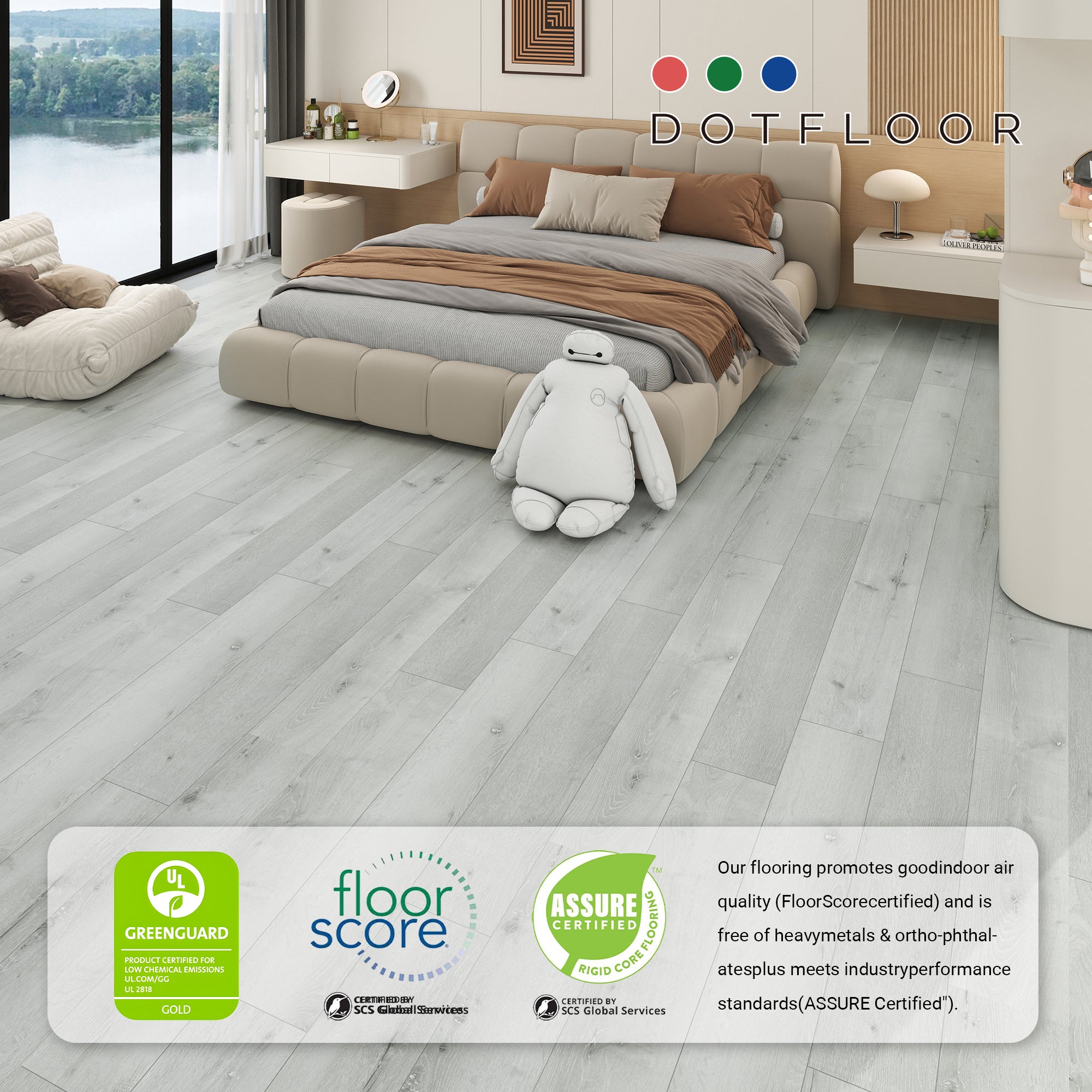 NEW PARLIAMENT 605 Light Oak RIGID CORE 7.17” x 48” x 6 mm, 20 mil, - packaging