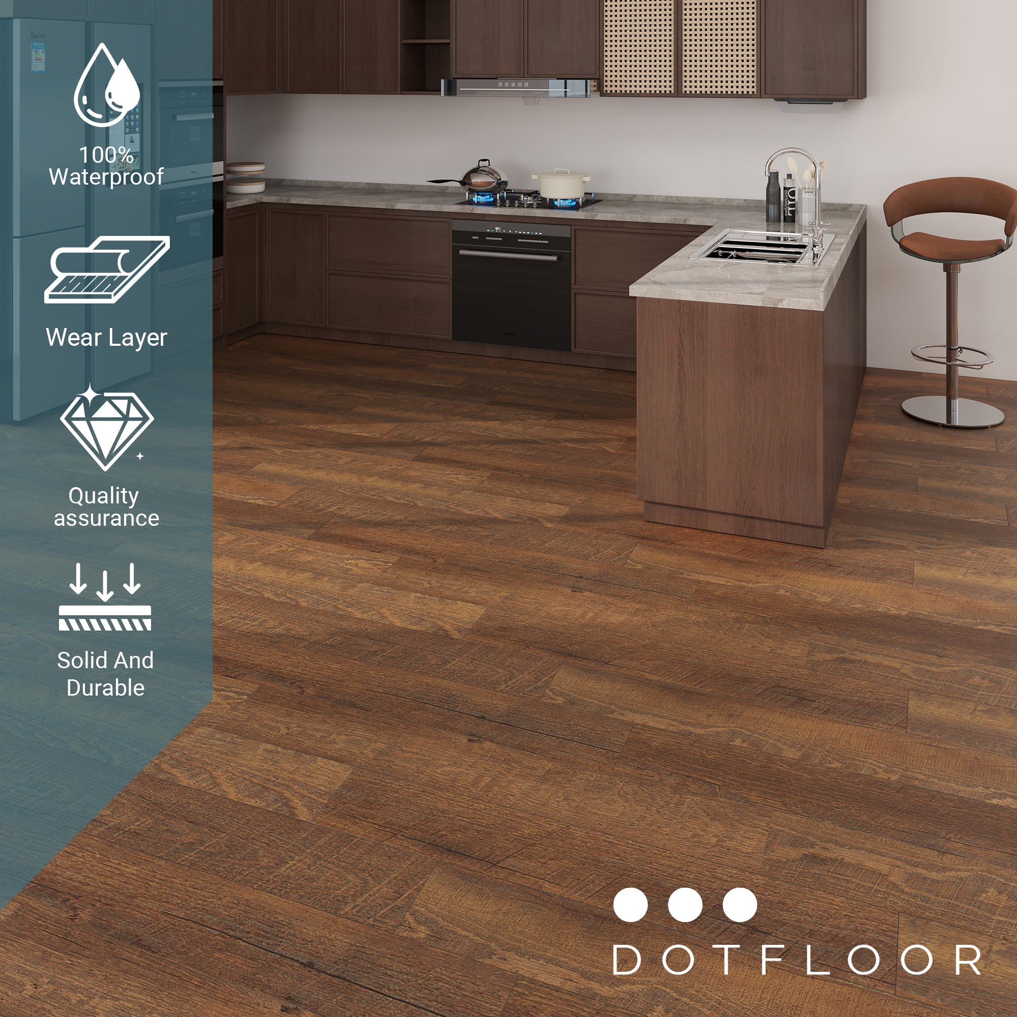 NEW PARLIAMENT 605 Rosewood RIGID CORE 7.17” x 48” x 6 mm, 20 mil, - texture detail