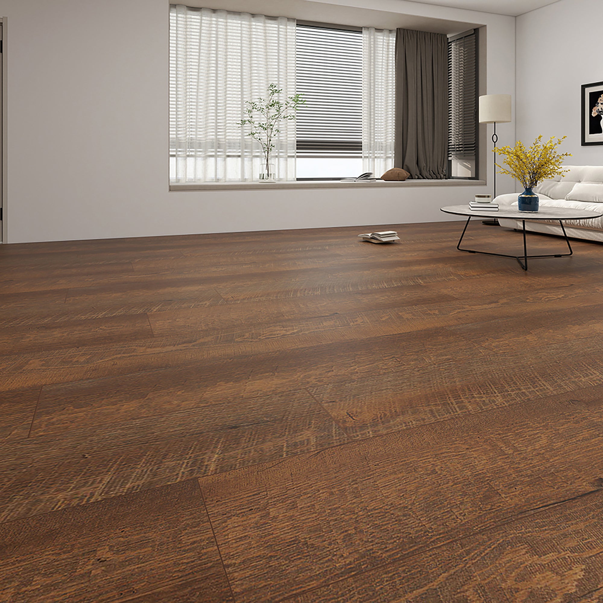 NEW PARLIAMENT 605 Rosewood RIGID CORE 7.17” x 48” x 6 mm, 20 mil, IXPE BACK WOOD TEXTURE