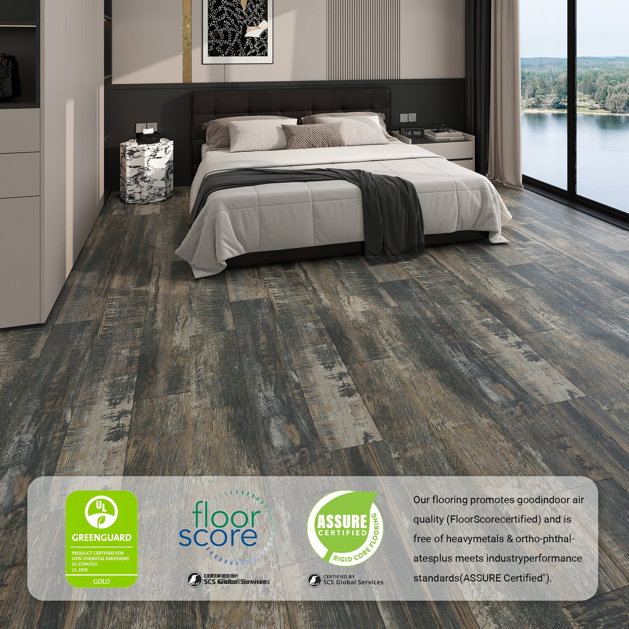 NEW PARLIAMENT 605 VINTAGE BLUE RIGID CORE 7.17*48*6mm, 20 mil, IXPE BACK WOOD TEXTURE