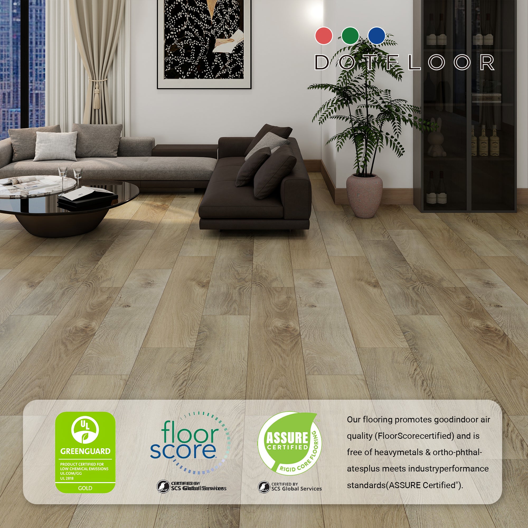 NEW PARLIAMENT 610 Linen Oak 9” x 60” x 6.5 mm, 22 mil, Klein Blue IXPE 1.5 mm - packaging