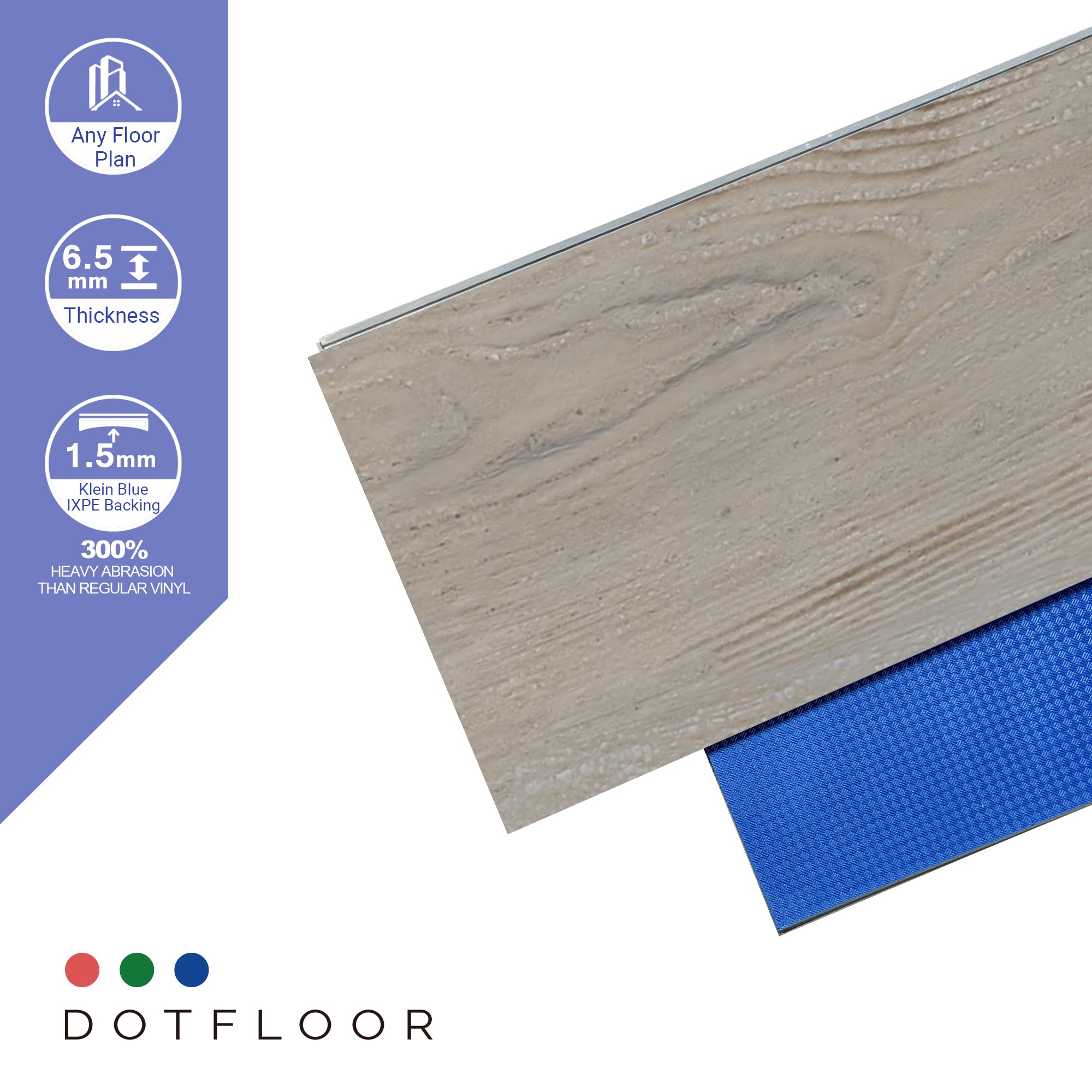 NEW PARLIAMENT 610 Cinnamon Bark 9” x 60” x 6.5 mm, 22 mil, Klein Blue IXPE 1.5 mm - color swatch