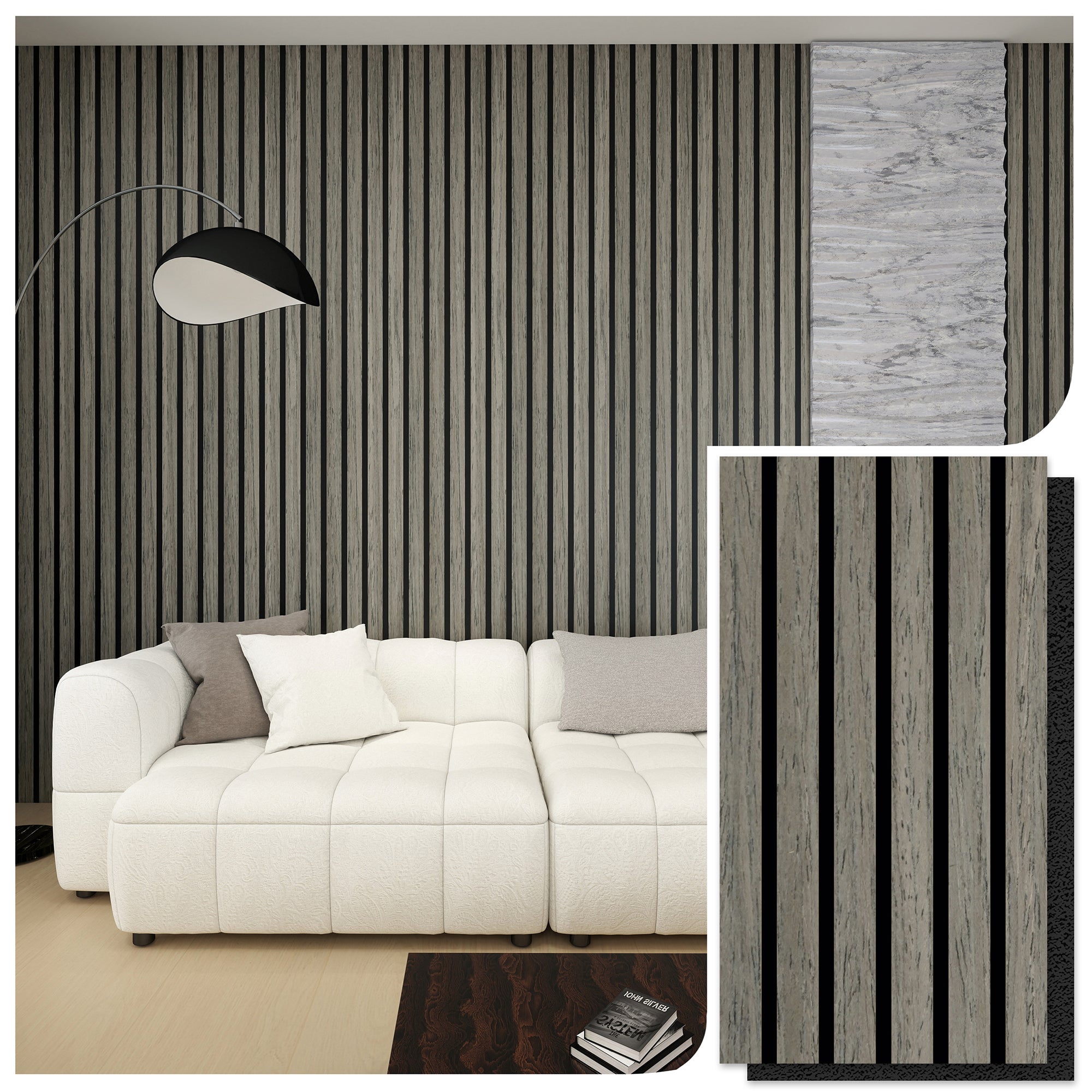 SILVER OAK -Wood Acoustic Wall Panels 114.17‘’×23.62‘’