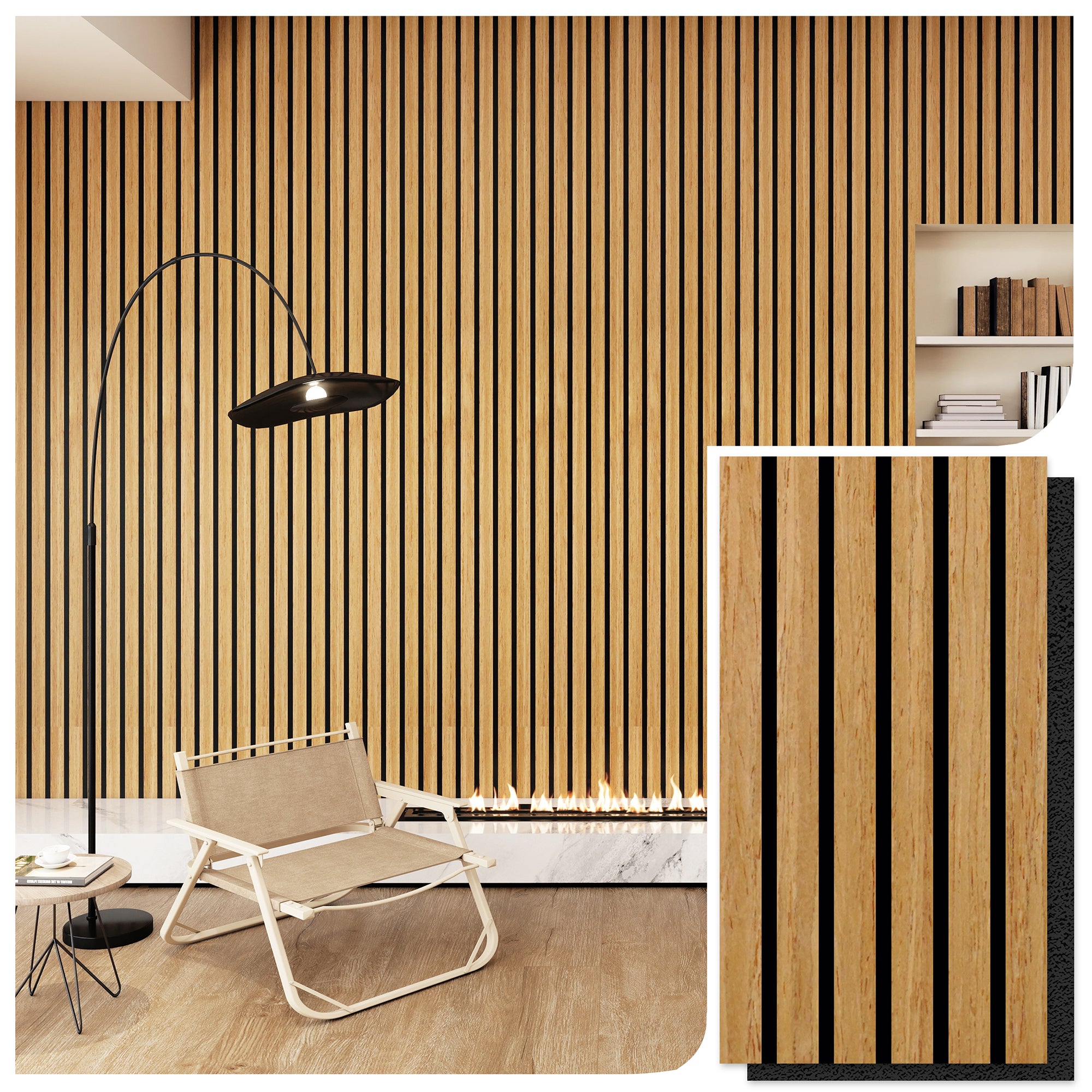 OAK -Wood Acoustic Wall Panels 114.17‘’×23.62‘’