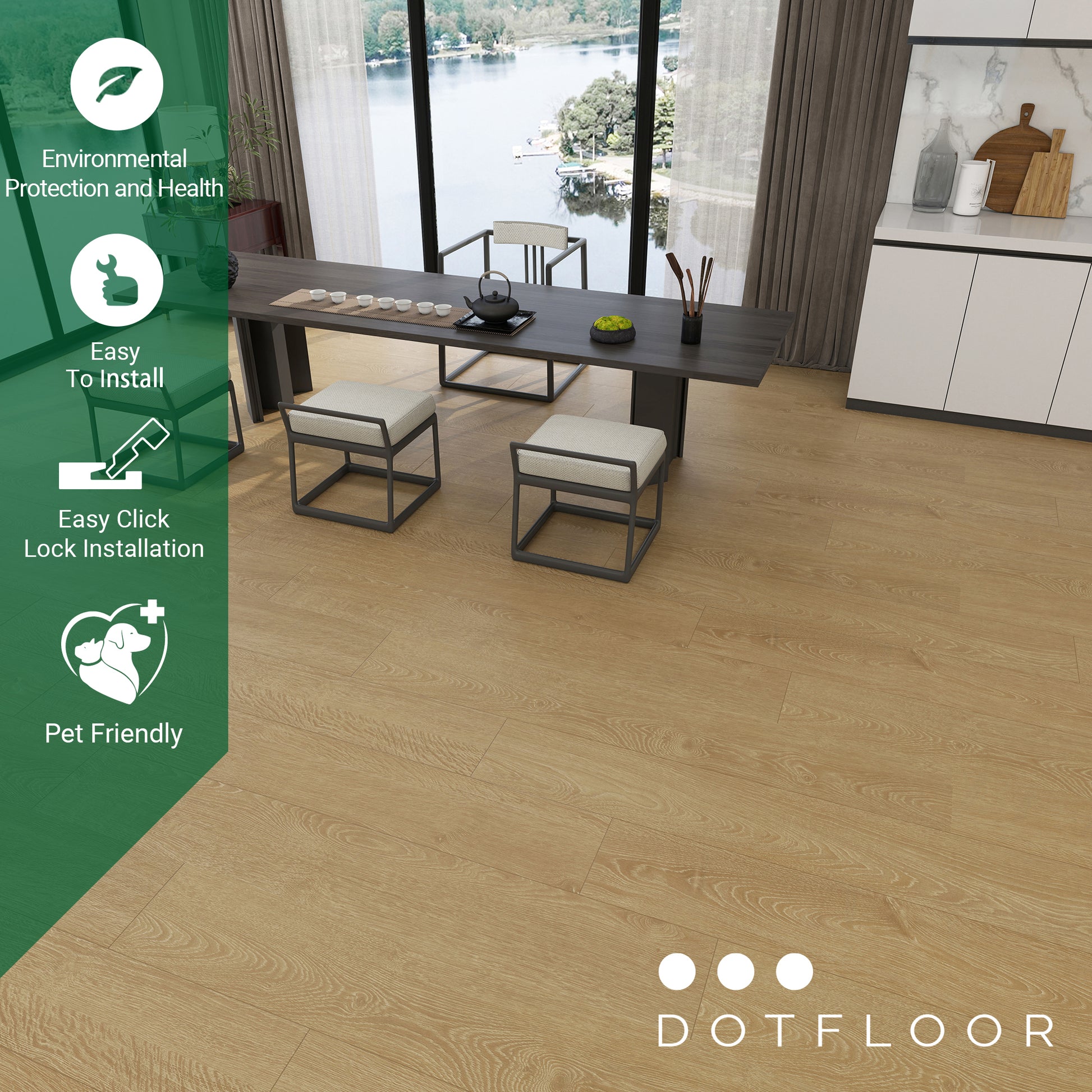 NEW PARLIAMENT 810 White Nights 30mil RIGID CORE 62.6''*9''*8mm, Klein Blue - installed room view