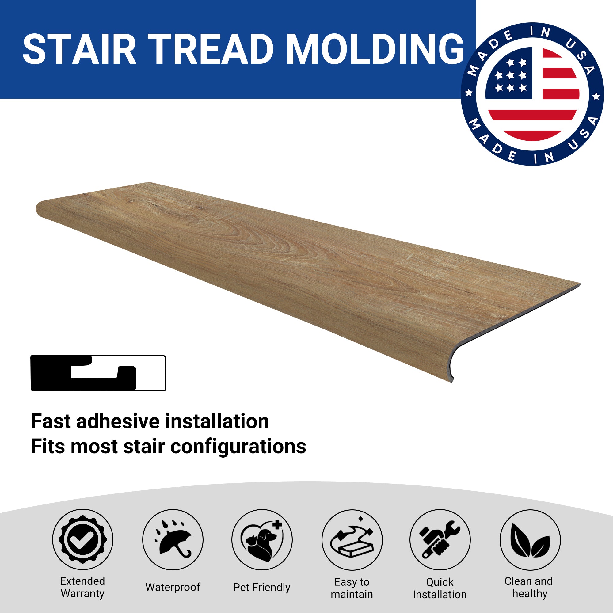 Stair Tread Perfect-Match-Trims New Parliament 810 - installed room view