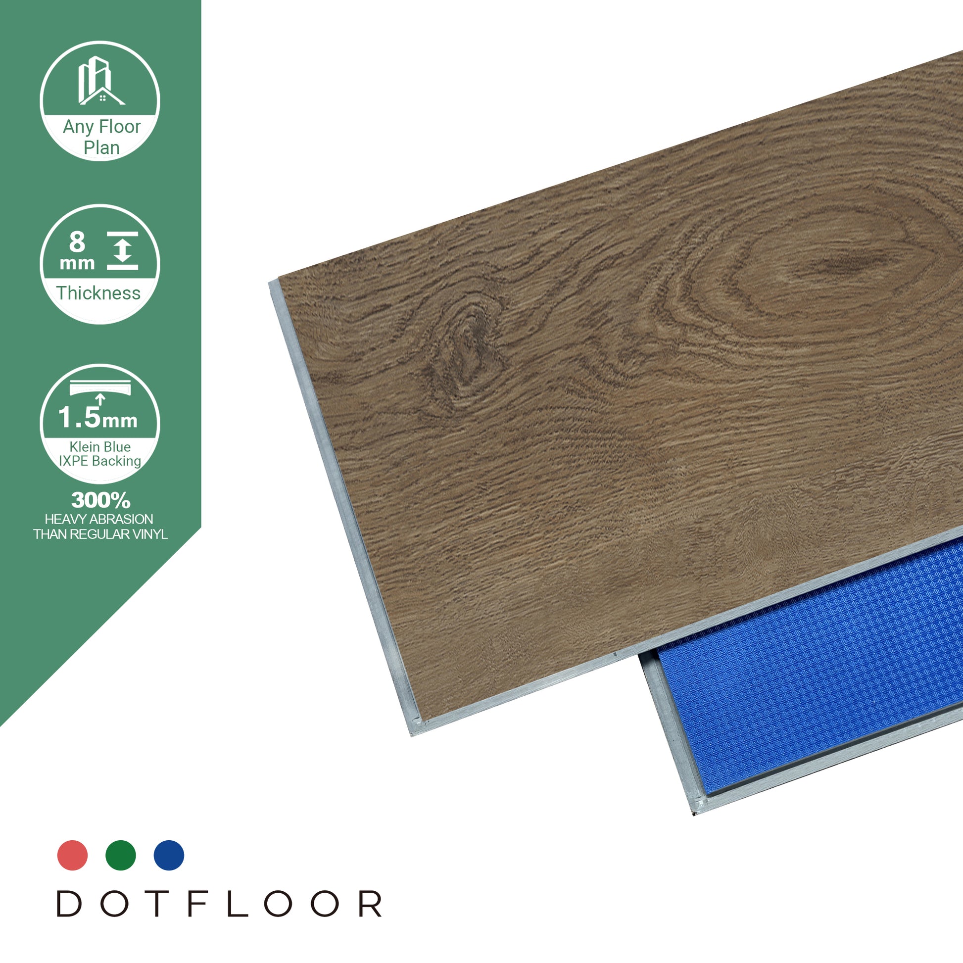 NEW PARLIAMENT 810 Shabby Cream 30mil RIGID CORE 62.6''*9''*8mm, Klein Blue - color swatch