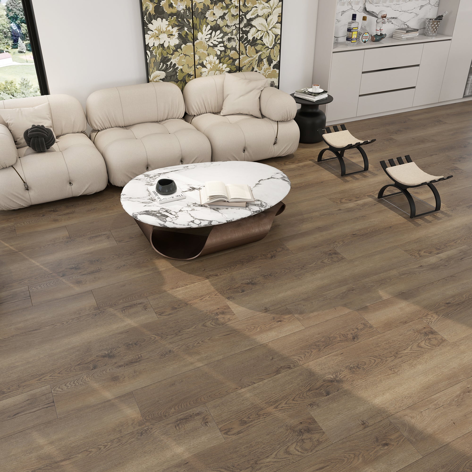 NEW PARLIAMENT 810 Shabby Cream 30mil RIGID CORE 62.6''*9''*8mm, Klein Blue IXPE BACK WOOD TEXTURE