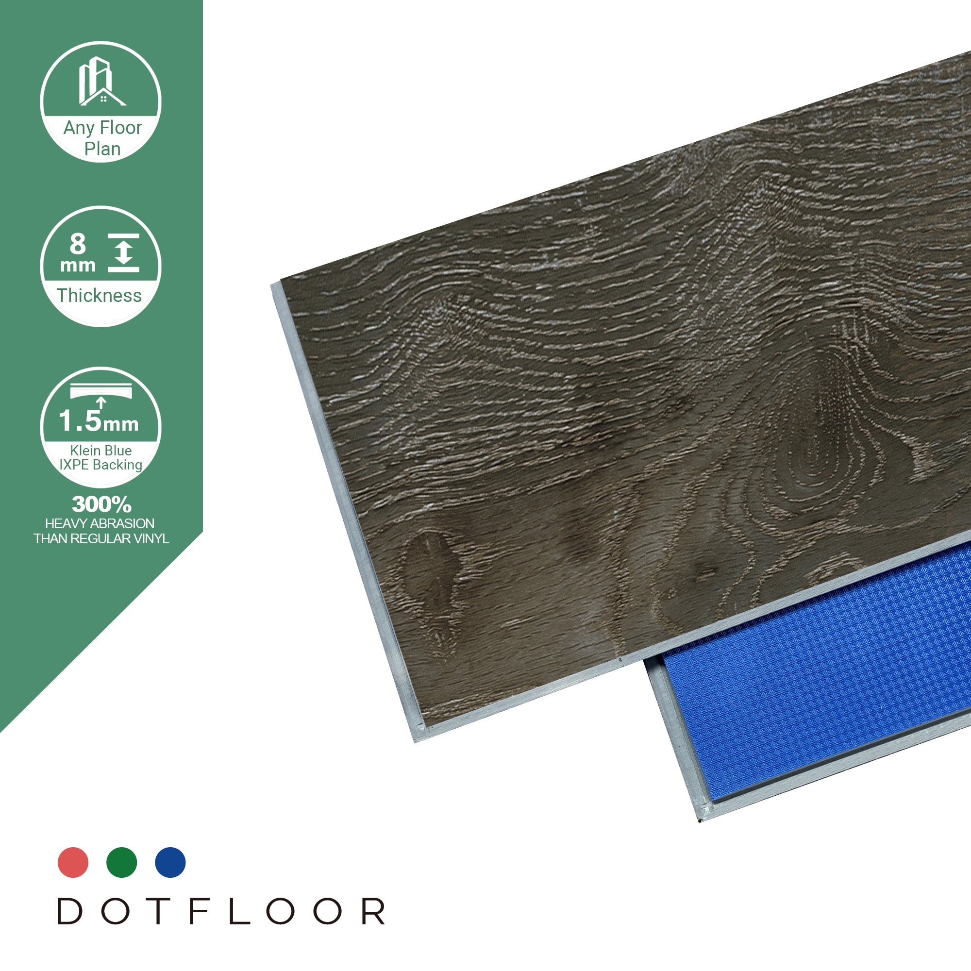 NEW PARLIAMENT 810 Mystic Jungle 30mil RIGID CORE 62.6''*9''*8mm, Klein Blue - color swatch