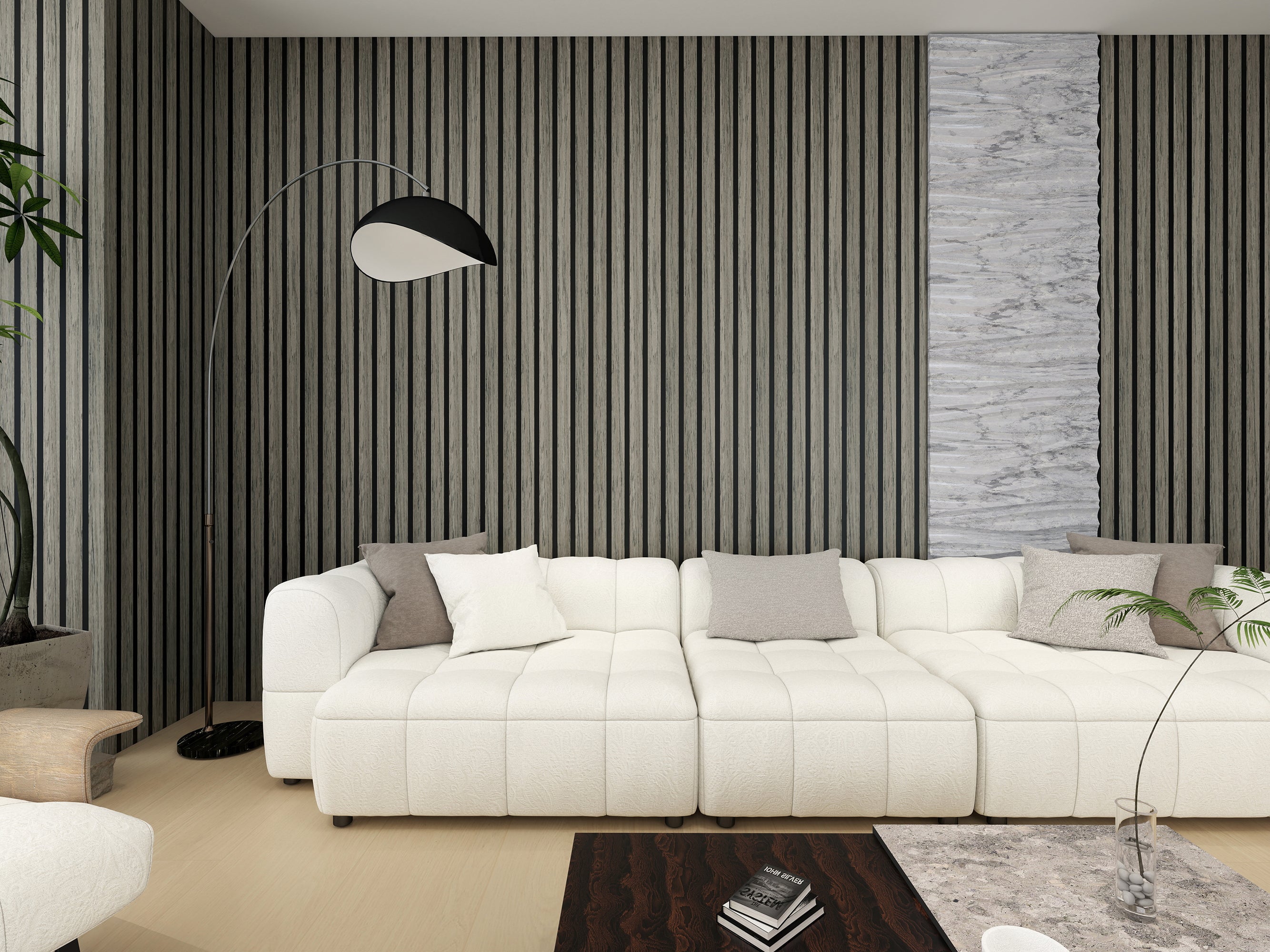 SILVER OAK -Wood Acoustic Wall Panels 114.17‘’×23.62‘’