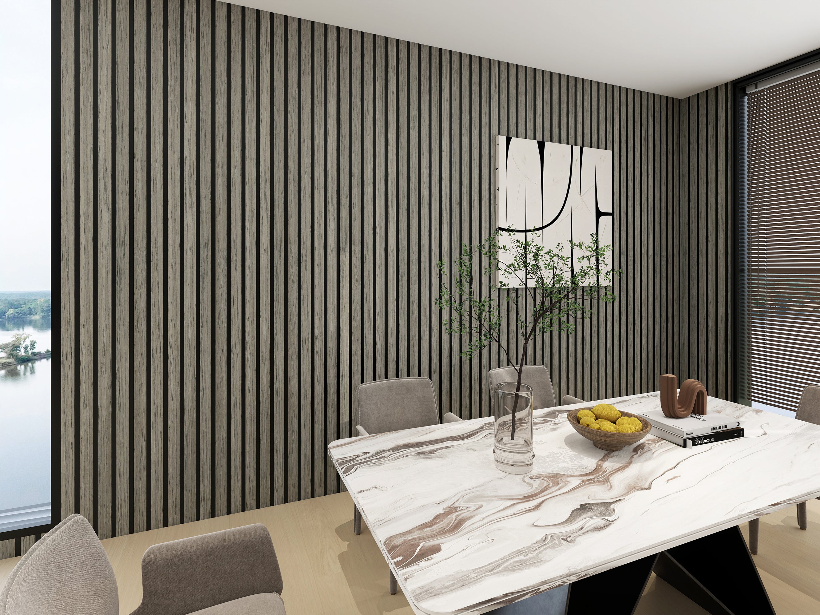 SILVER OAK -Wood Acoustic Wall Panels 114.17‘’×23.62‘’