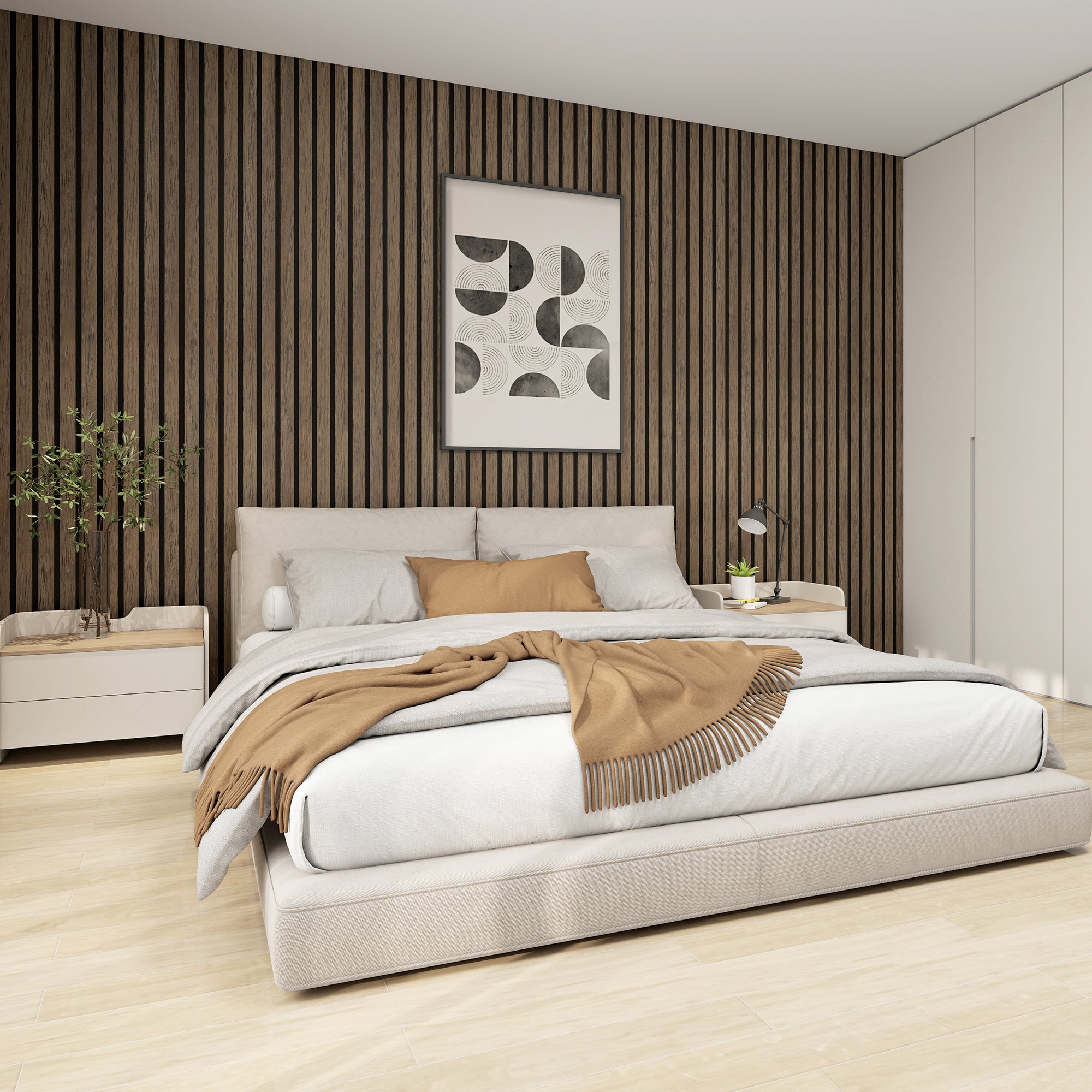 BLACK WALNUT -Wood Acoustic Wall Panels 114.17‘’×23.62‘’ - product image