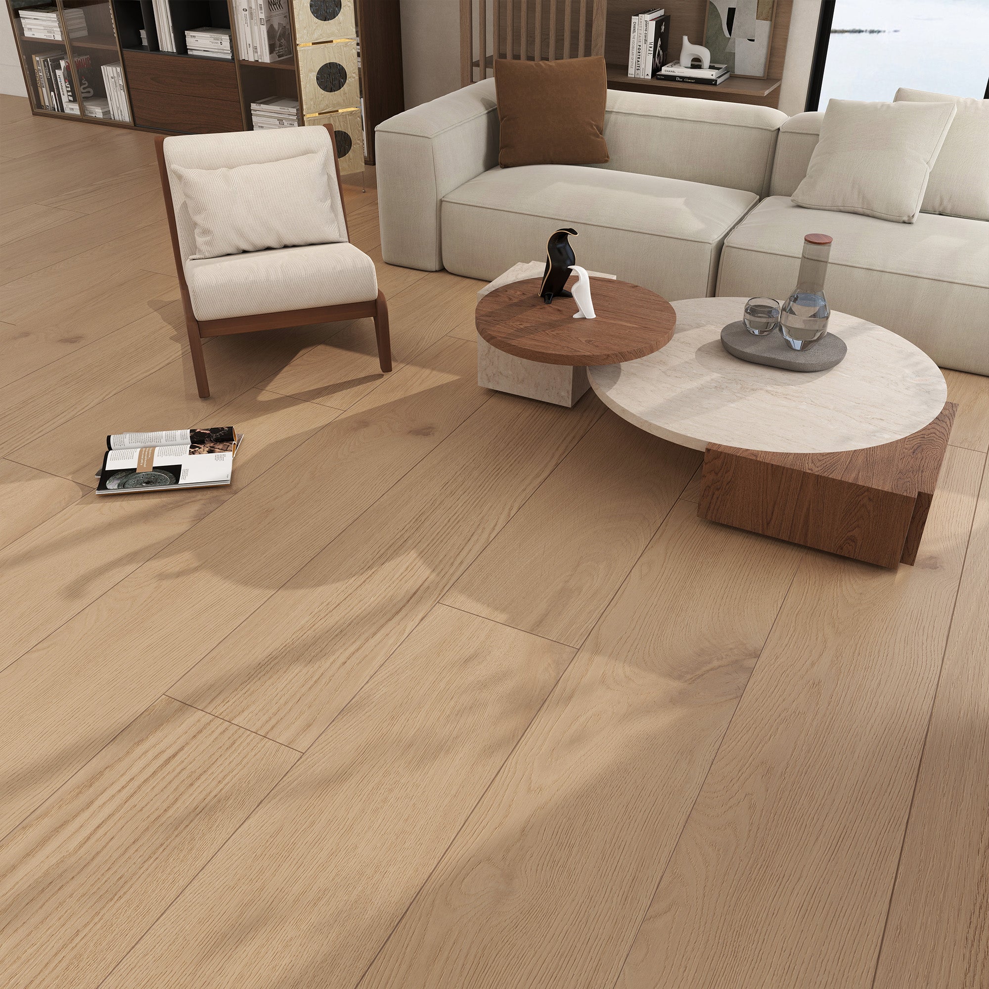 Beige Oak - SuperOak Plus 12mm Hybrid Wood Plank 72.7"*9.8" - product image