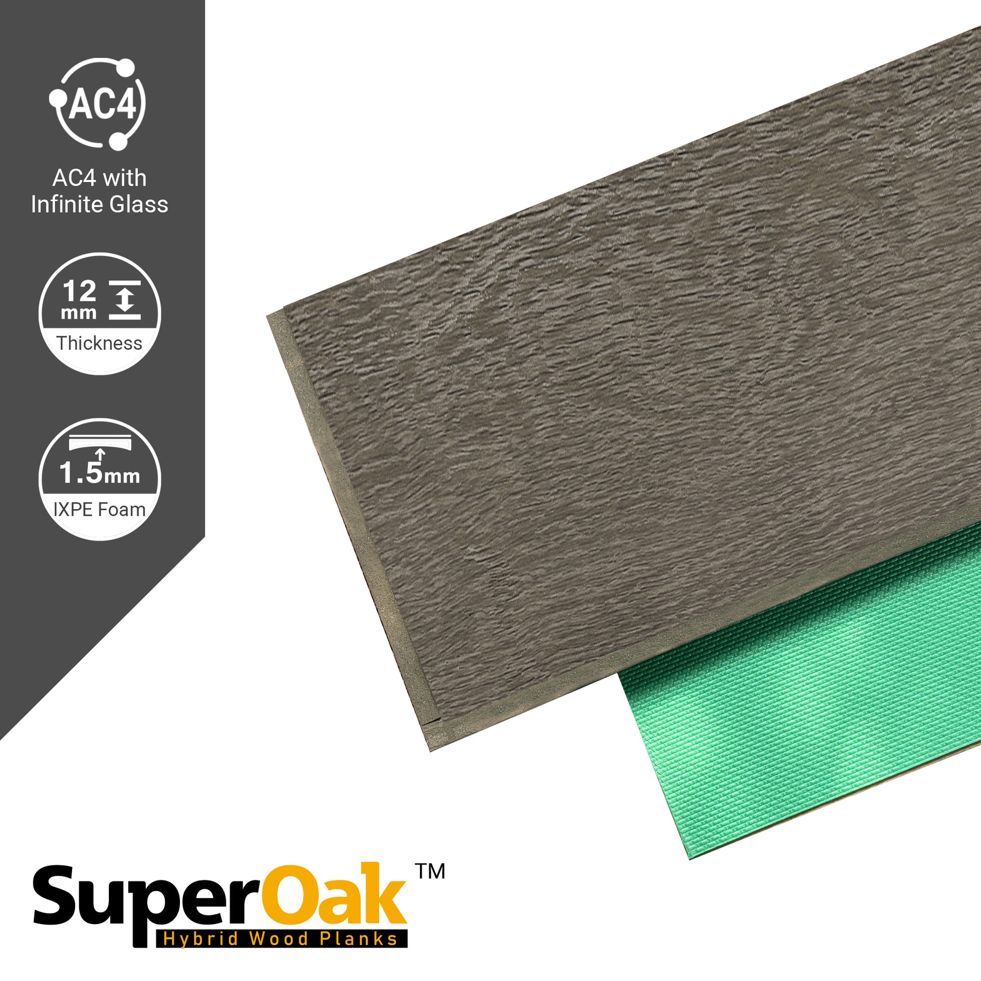 Brown Knots - SuperOak 12mm Hybrid Wood Plank 47.78"*7.7" - color swatch