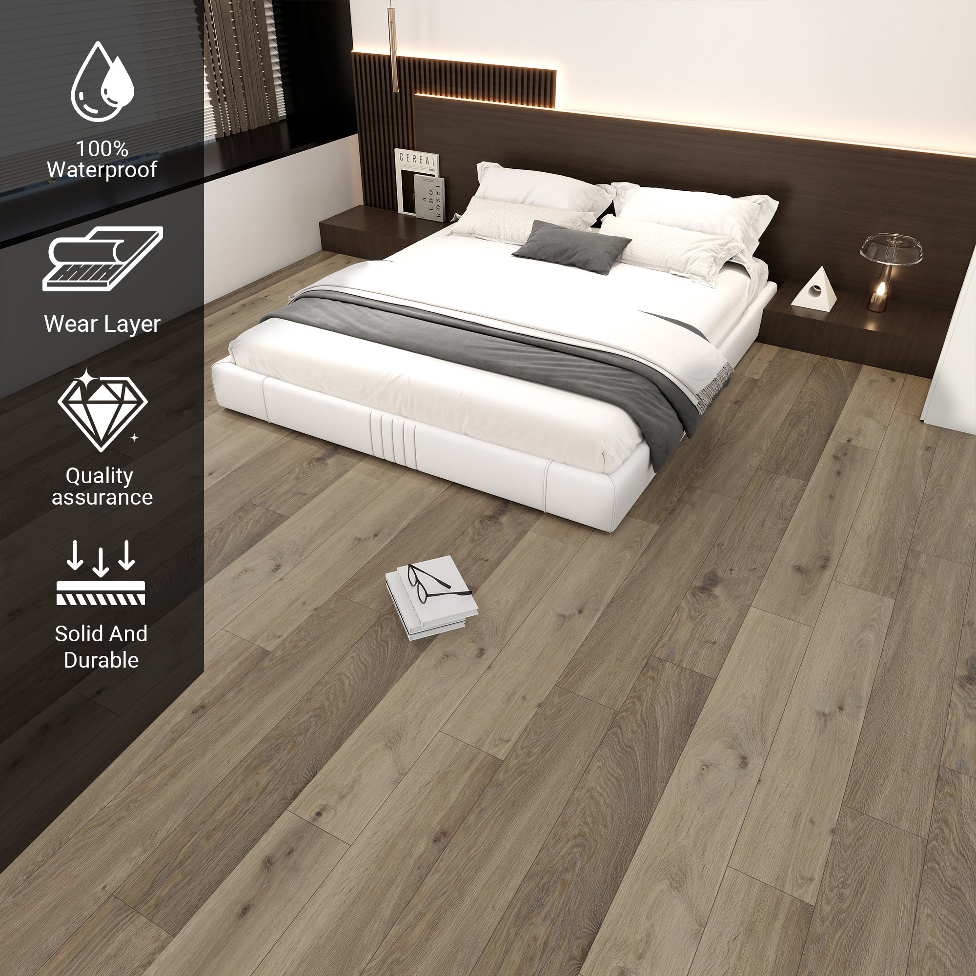 Camden Holly - SuperOak Lite 9.5mm Hybrid Wood Plank 47.78"*7.7" - texture detail