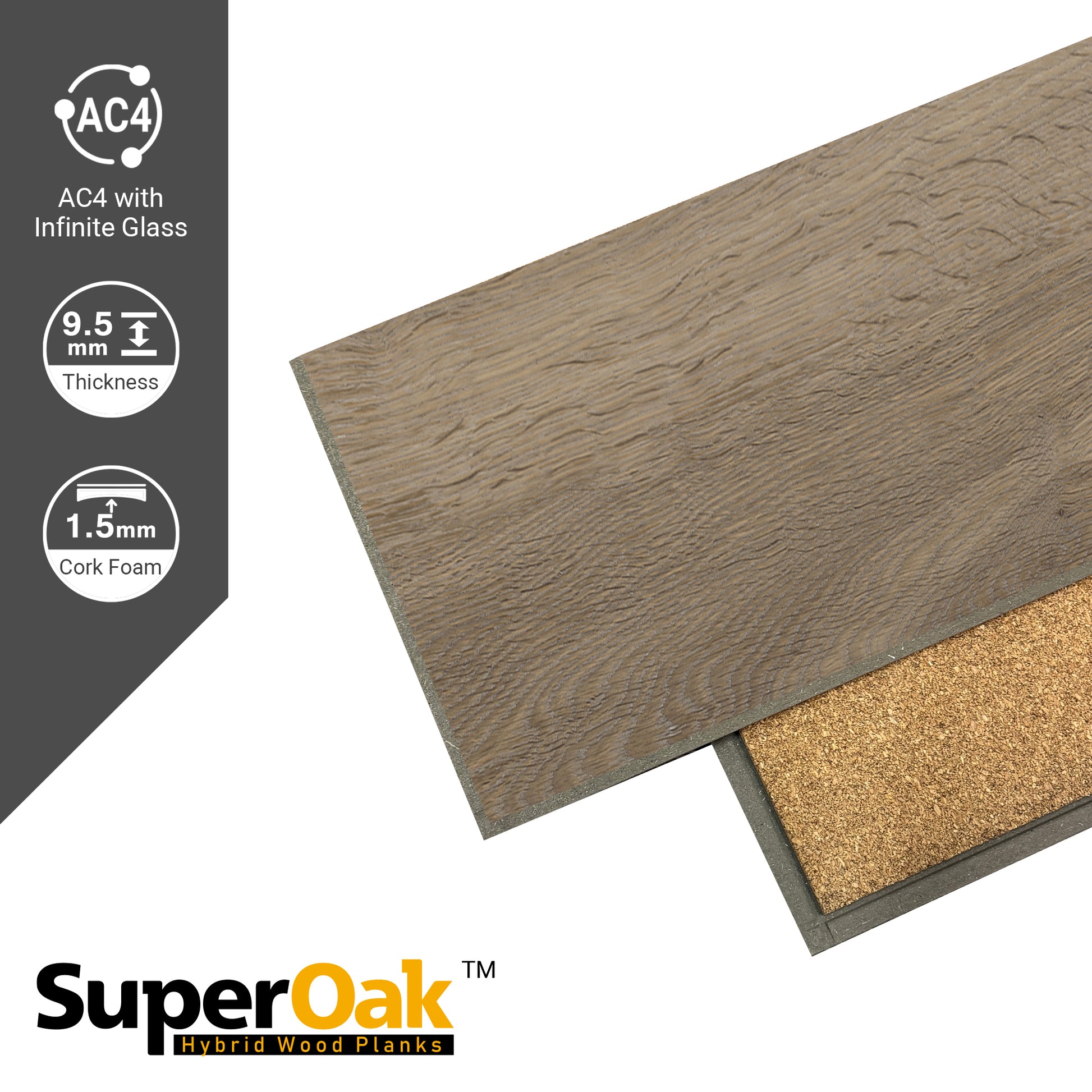 Camden Holly - SuperOak Lite 9.5mm Hybrid Wood Plank 47.78"*7.7" - color swatch