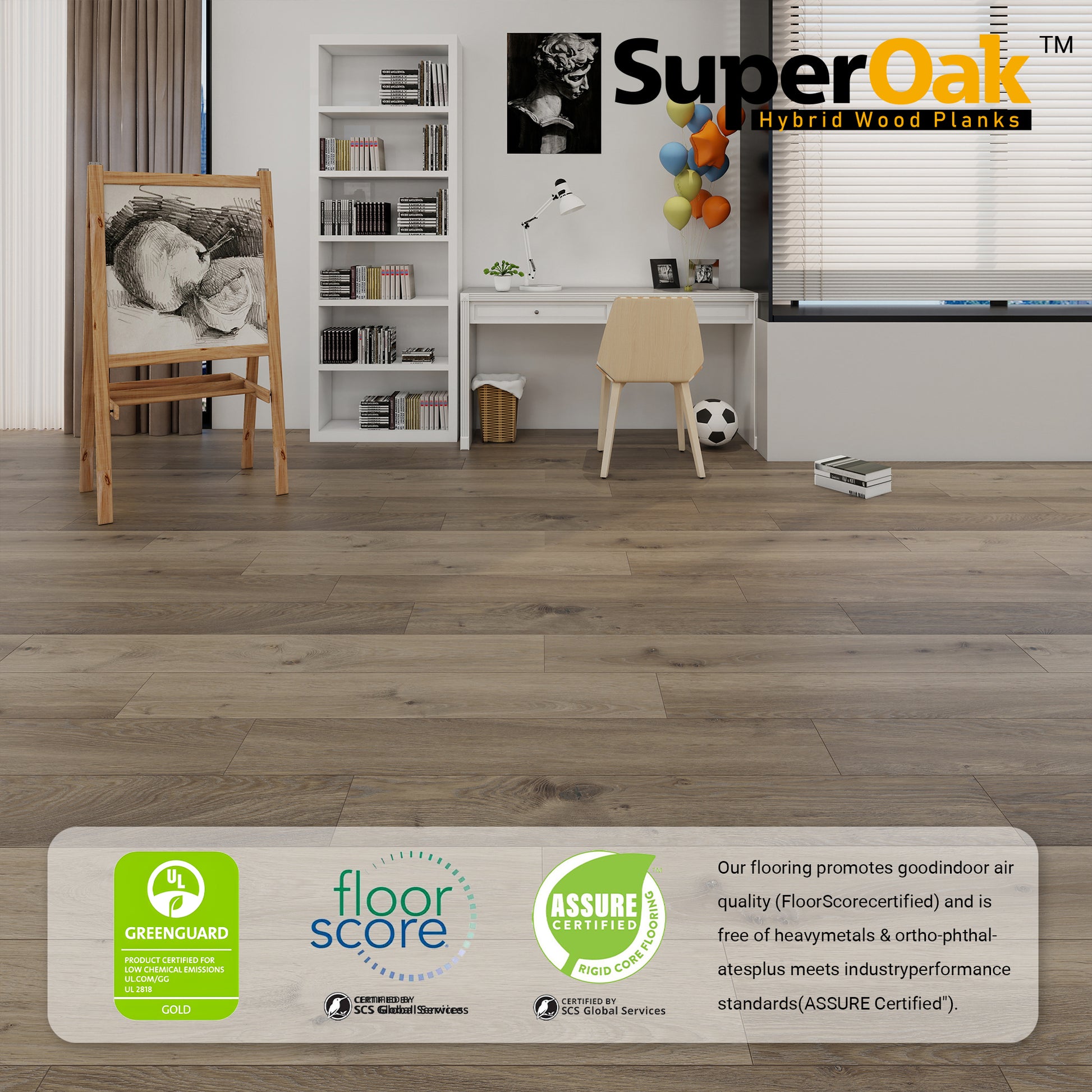 Camden Holly - SuperOak Lite 9.5mm Hybrid Wood Plank 47.78"*7.7" - packaging