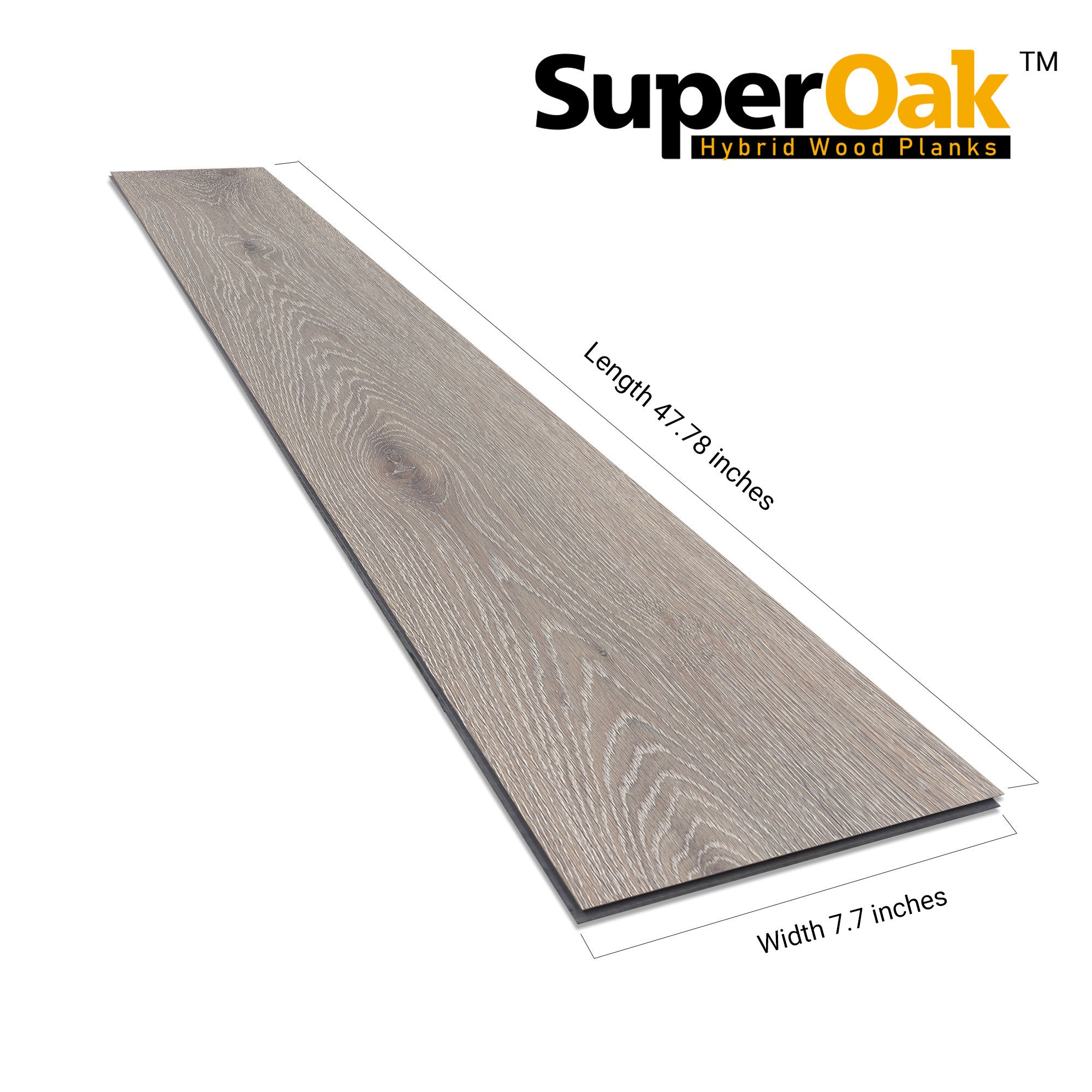 Dark Oak - SuperOak 12mm Hybrid Wood Plank 47.78"*7.7"