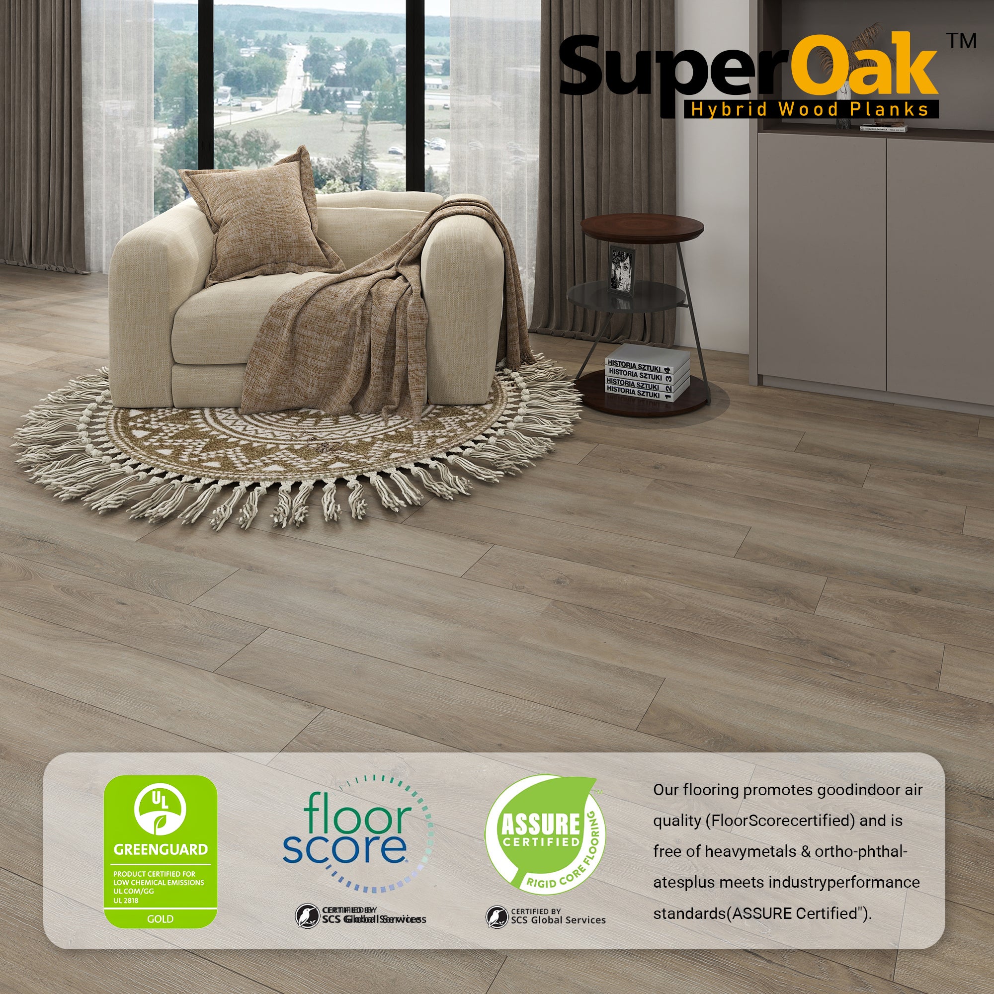 Grand Aleta - SuperOak Lite 9.5mm Hybrid Wood Plank 47.78"*7.7"