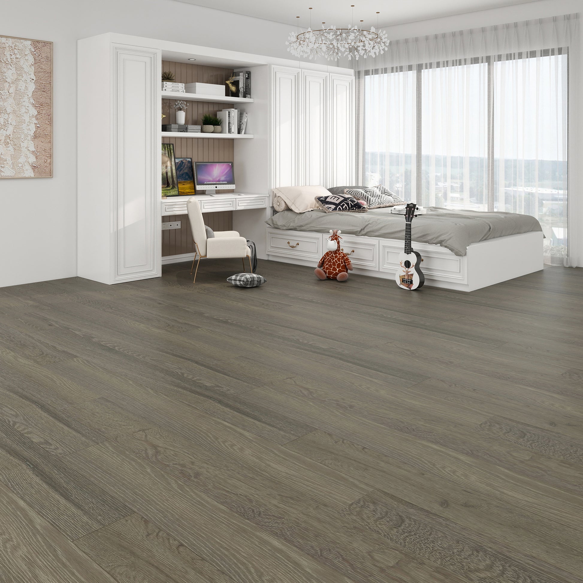 Gray Oak - SuperOak 12mm Hybrid Wood Plank 47.78"*7.7" - product image