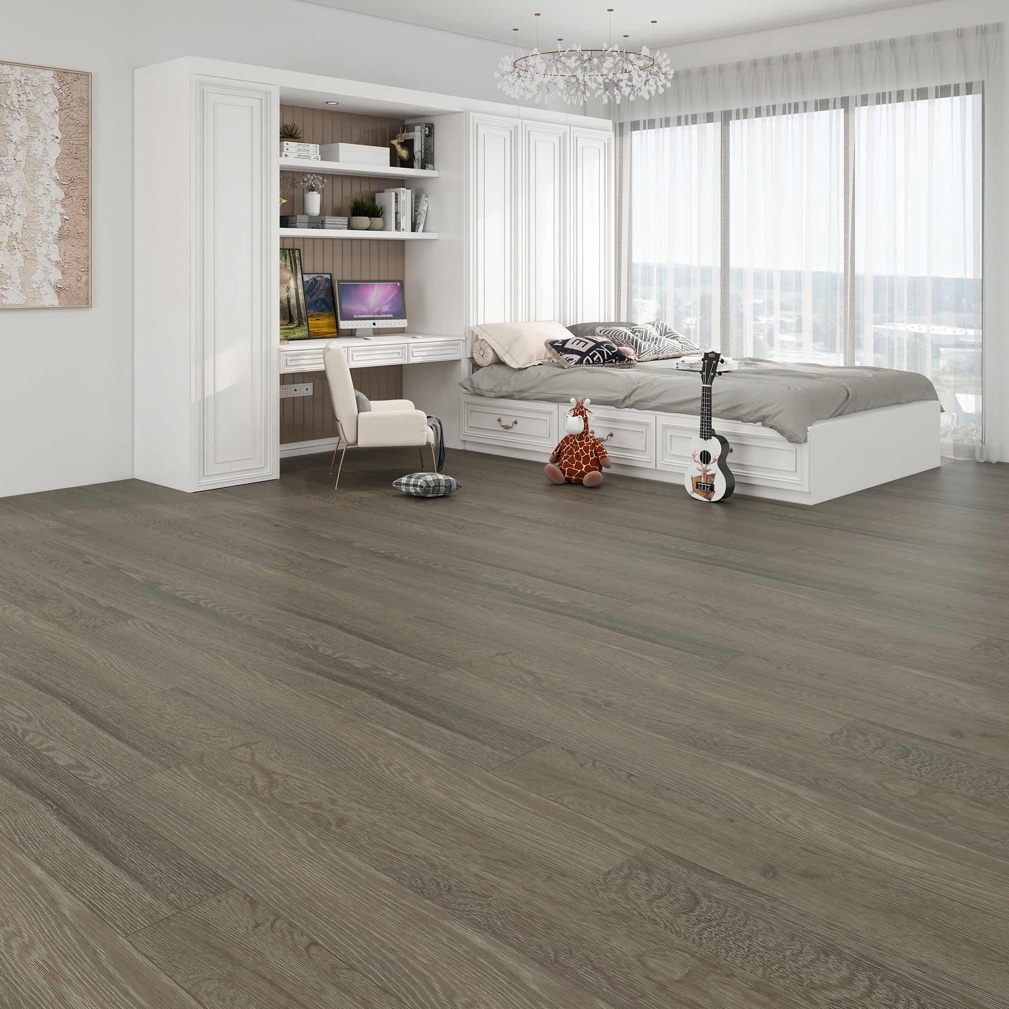 Gray Oak - SuperOak 12mm Hybrid Wood Plank 47.78"*7.7" - product image