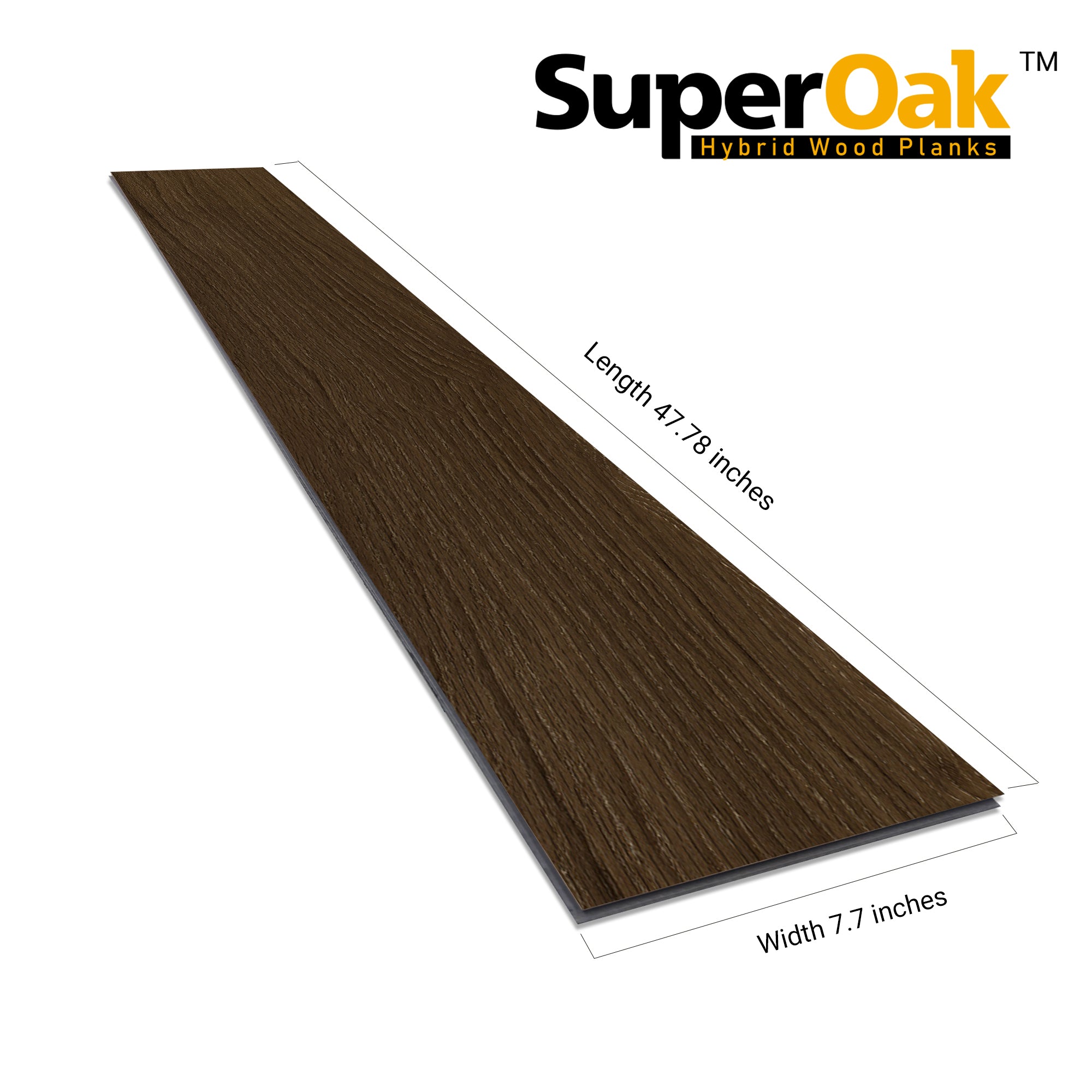 Hazel Wood - SuperOak Lite 9.5mm Hybrid Wood Plank 47.8"*7.7"