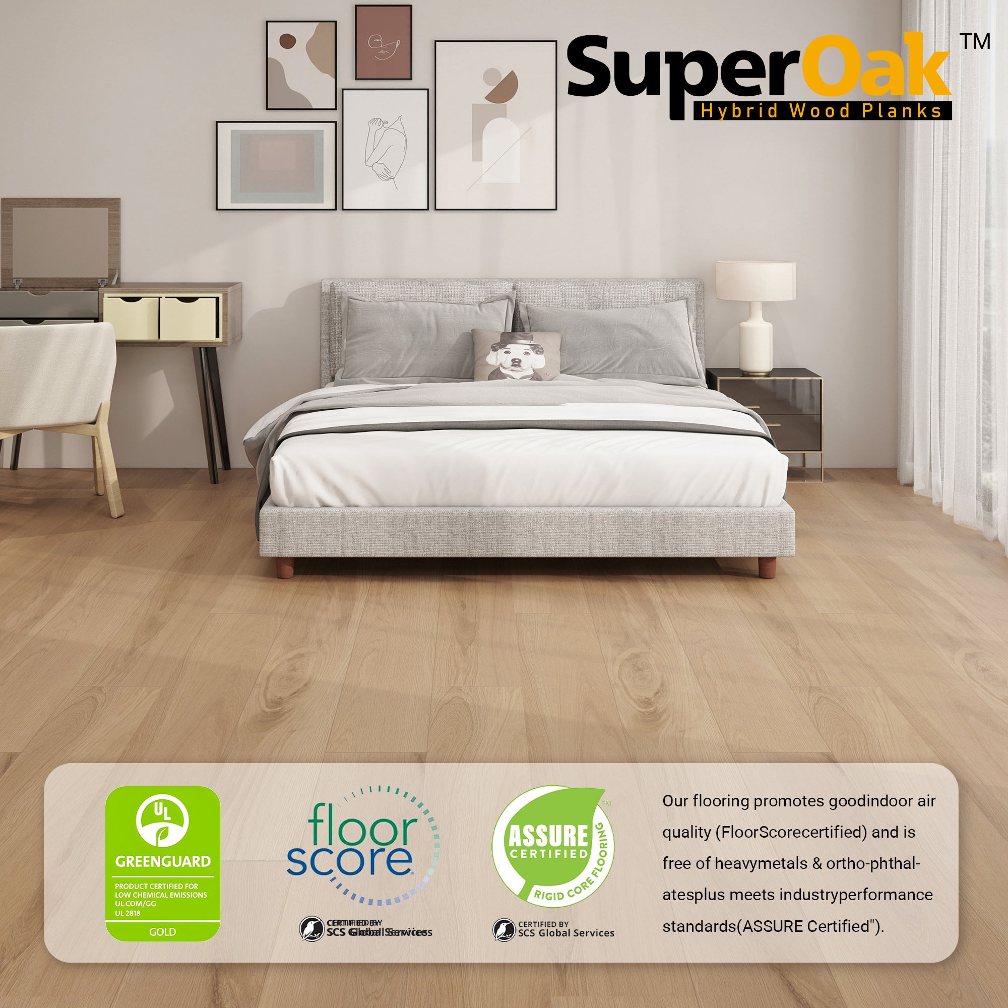 Latte - SuperOak Lite 9.5mm Hybrid Wood Plank 47.78"*7.7" - packaging
